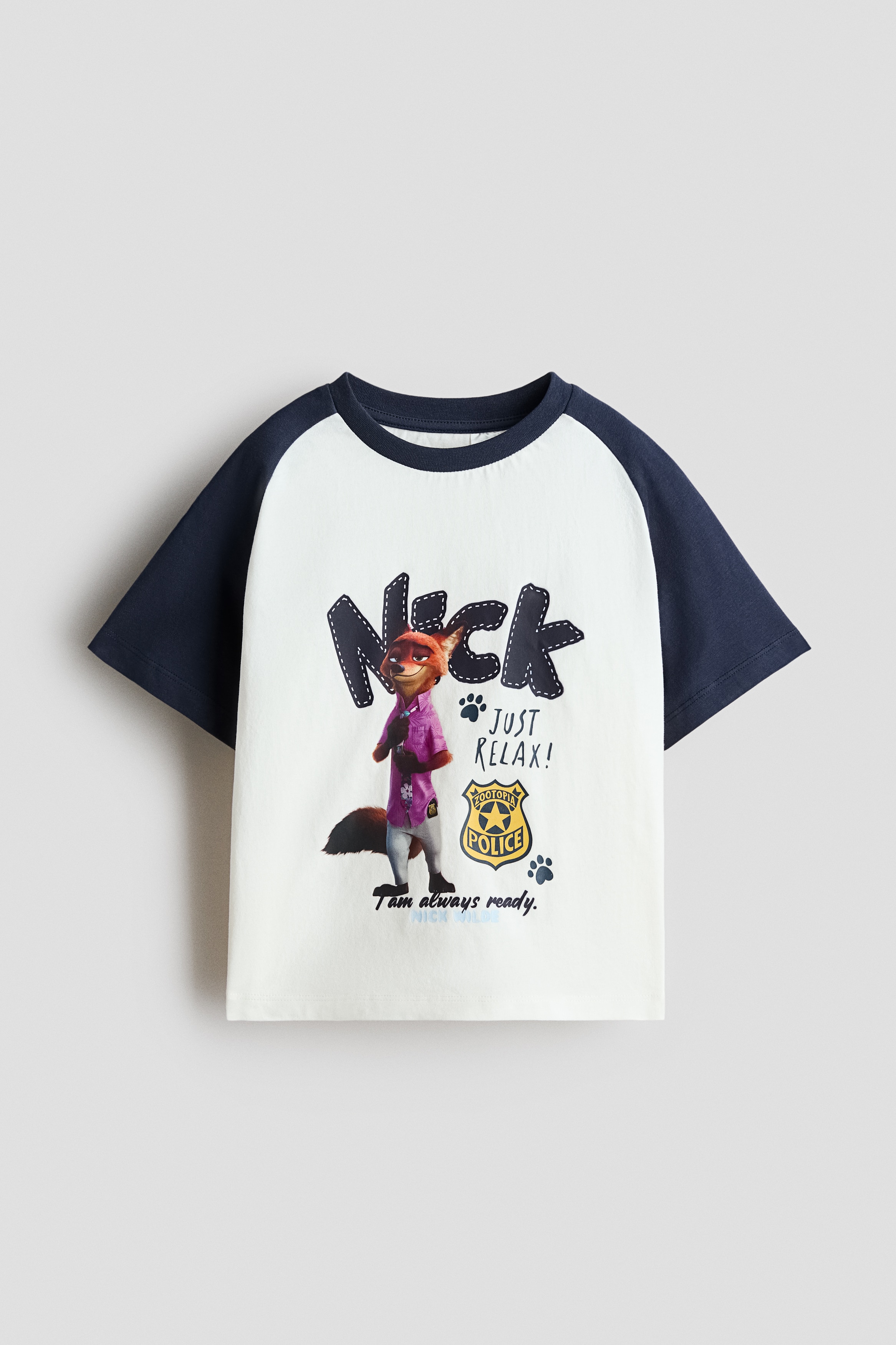 プリントTシャツ - ネイビーブルー／ズートピア/ダークグレー／ズートピア