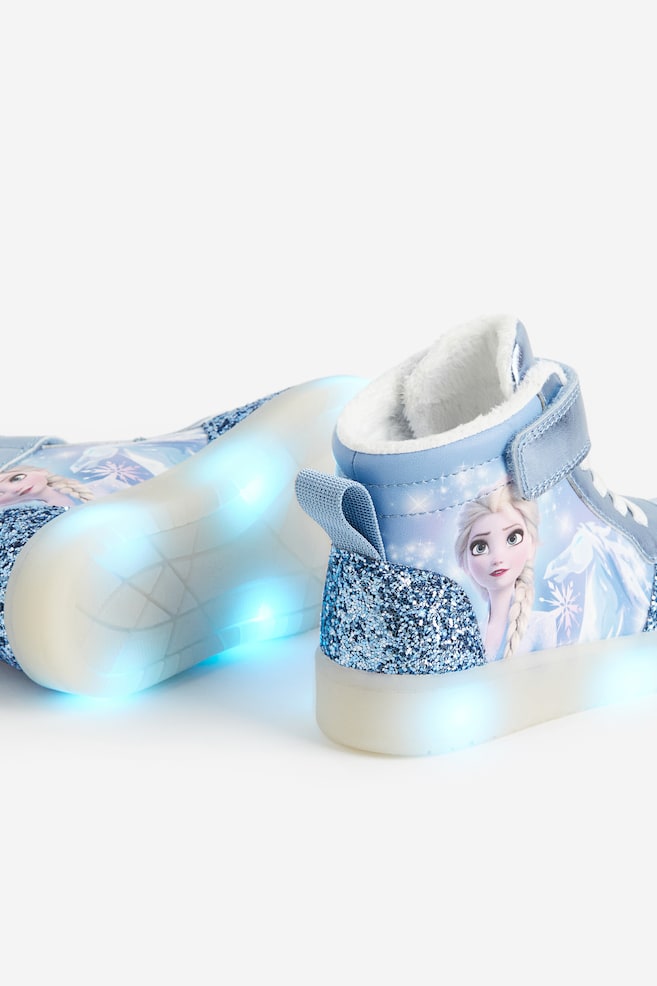 Varmfôrede ankelhøye sneakers med blink - Lys blå/Frost - 2