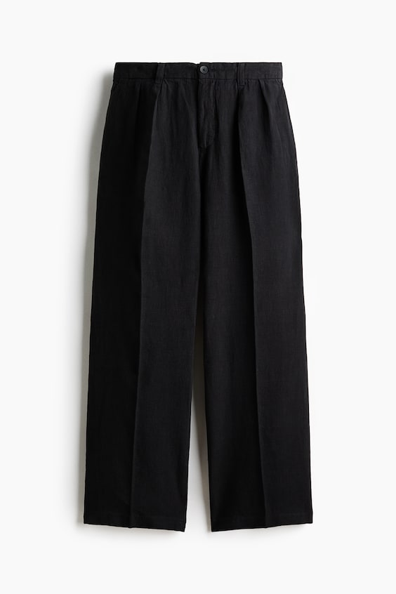 Мужские брюки H&M Loose-Fit Wide-Leg Linen Pants