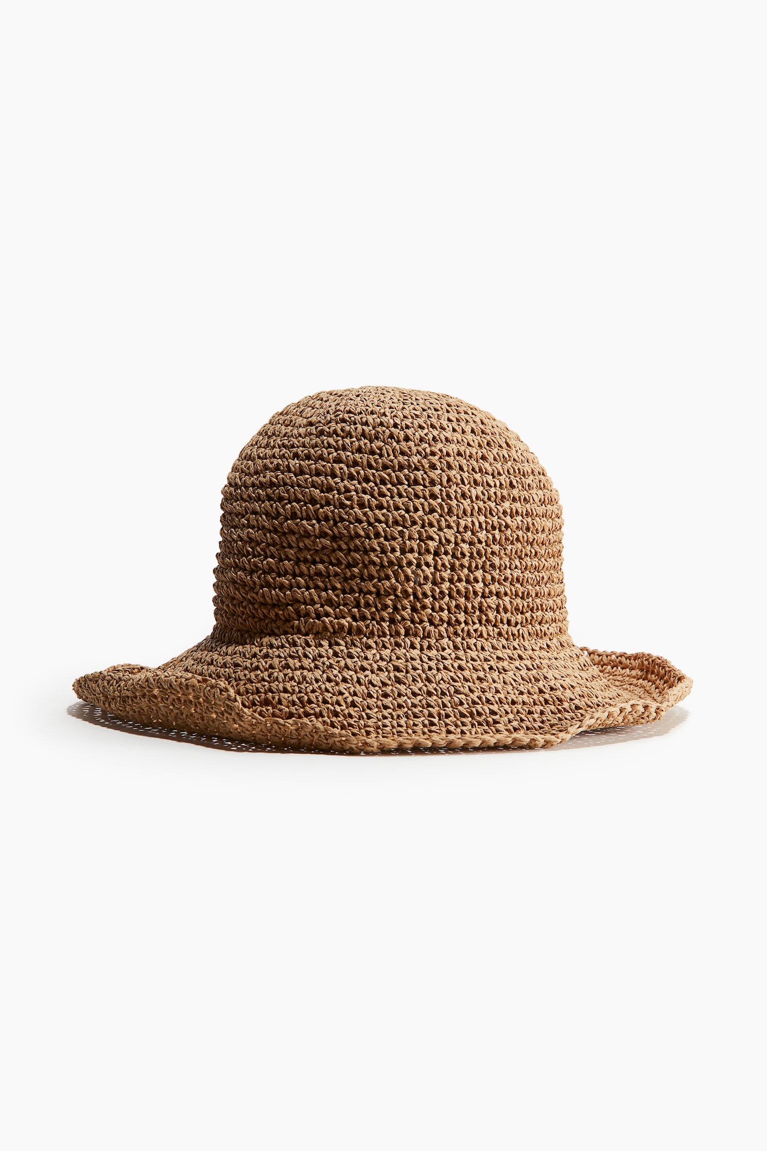 Wavy-brim straw hat - Beige/Light beige/Rust orange - 1