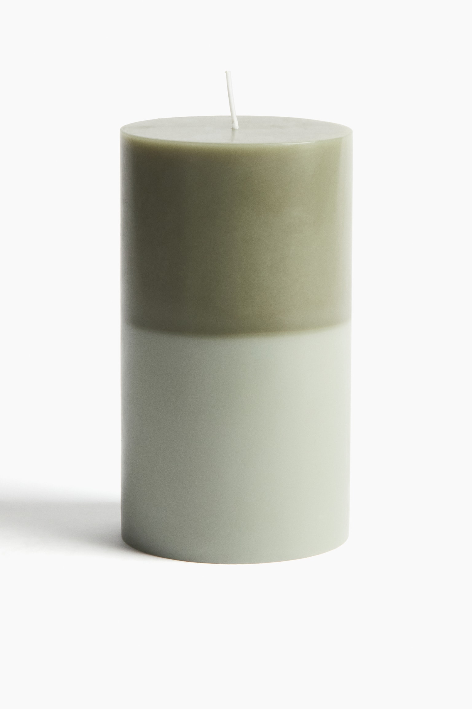 Large Pillar Candle - Green/color-block/Taupe/white