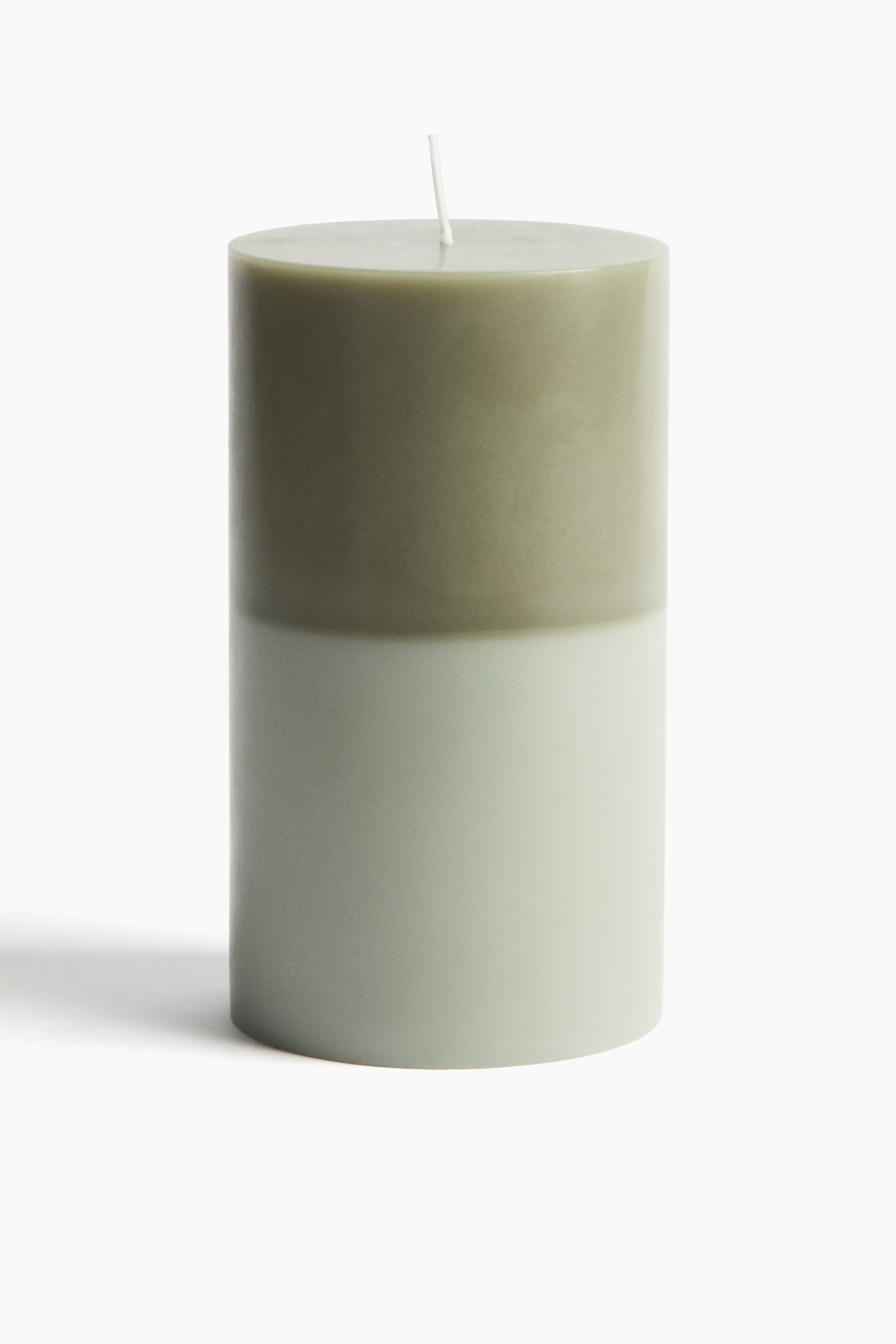 View larger image: Large Pillar Candle - Green/color-block - Home All | H&M CA 1