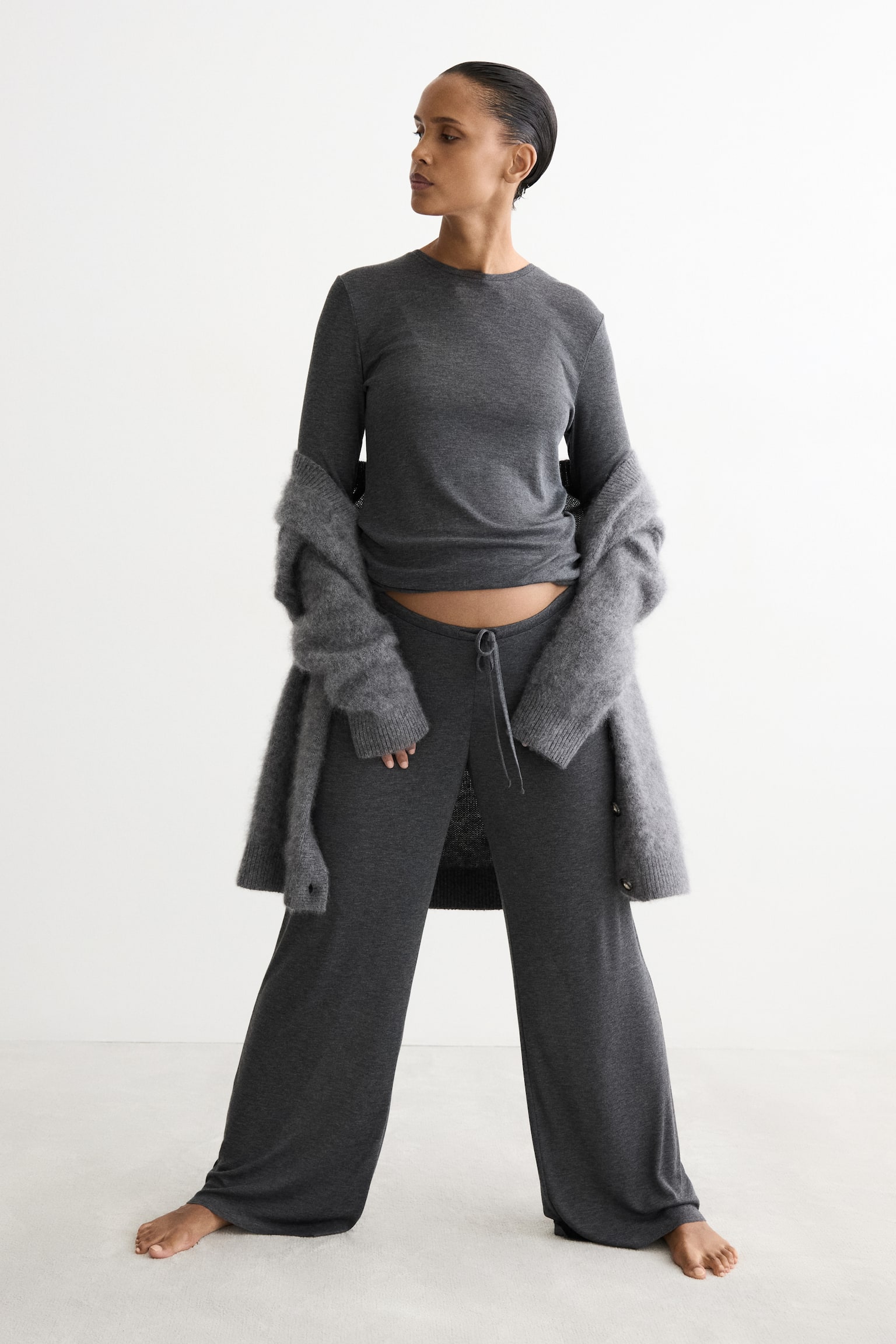 Женские комплекты H&M Mama 2-Piece Jersey Set, цвет: Тёмный серый меланжевый — фото 5