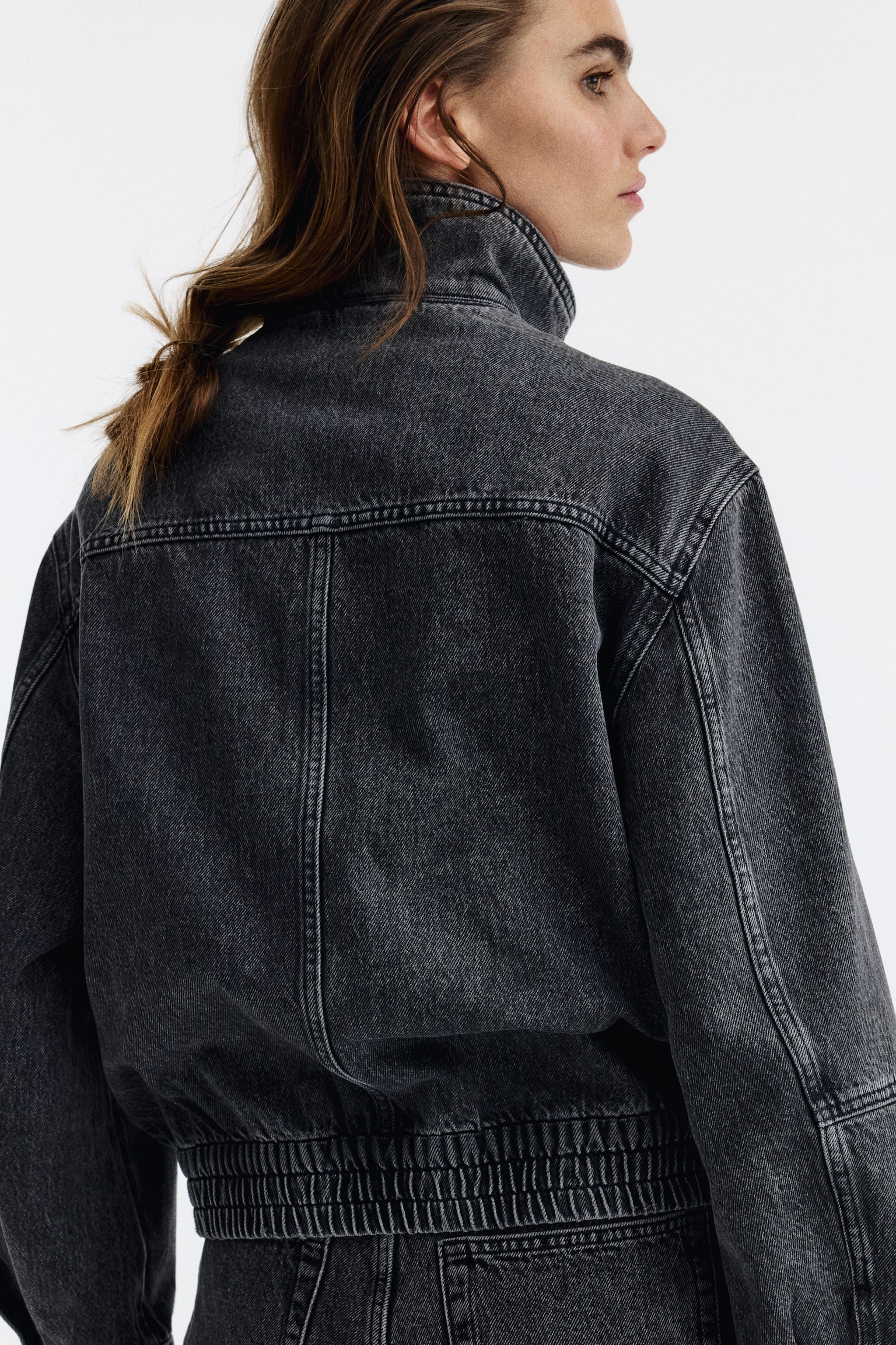 Oversized denim jacket - Denim grey - 5