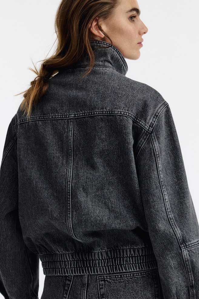 Oversized denim jacket-Denim gray - 5