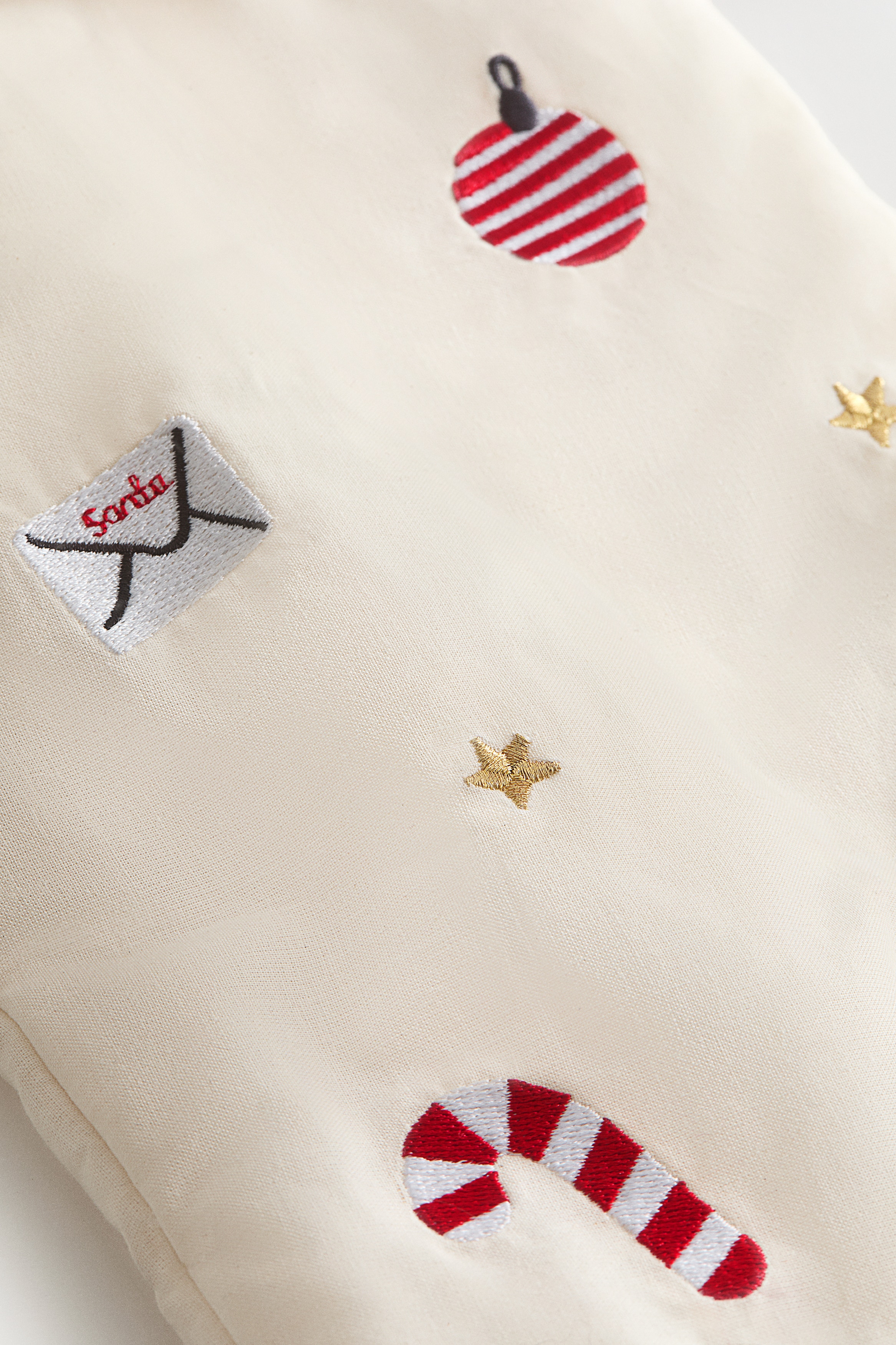 刺繍クリスマスストッキング - ライトベージュ／クリスマス - Home All