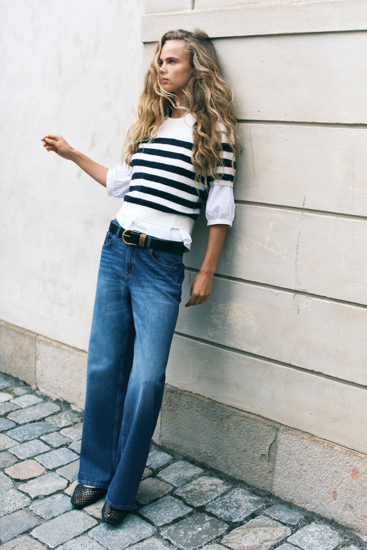 Wide High Jeans Denim blue Ladies H&M IN