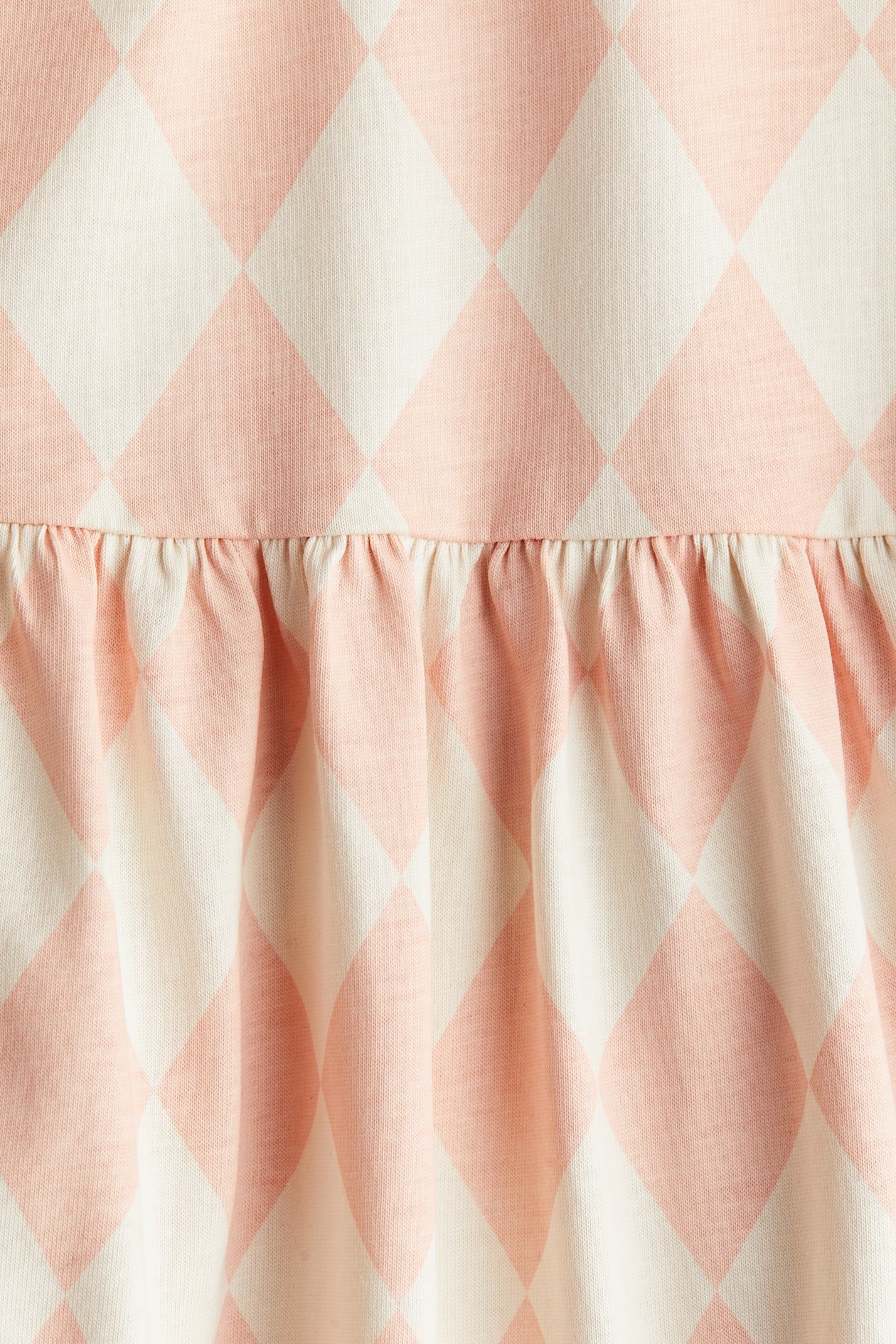 Patterned Cotton Jersey Dress - Peach/diamond-patterned - Kids | H&M US
