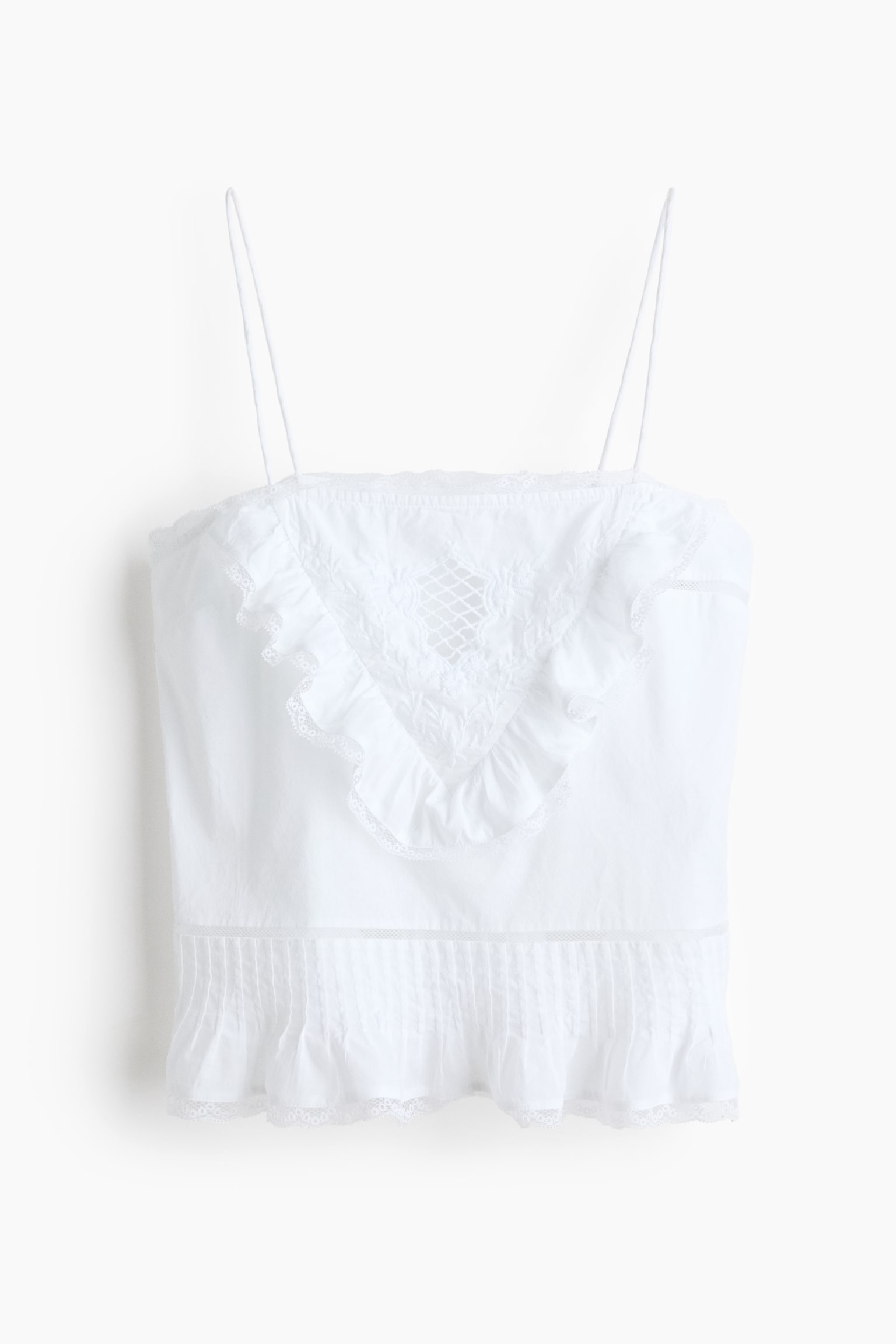 Top de tirantes con olanes - Blanco - 1