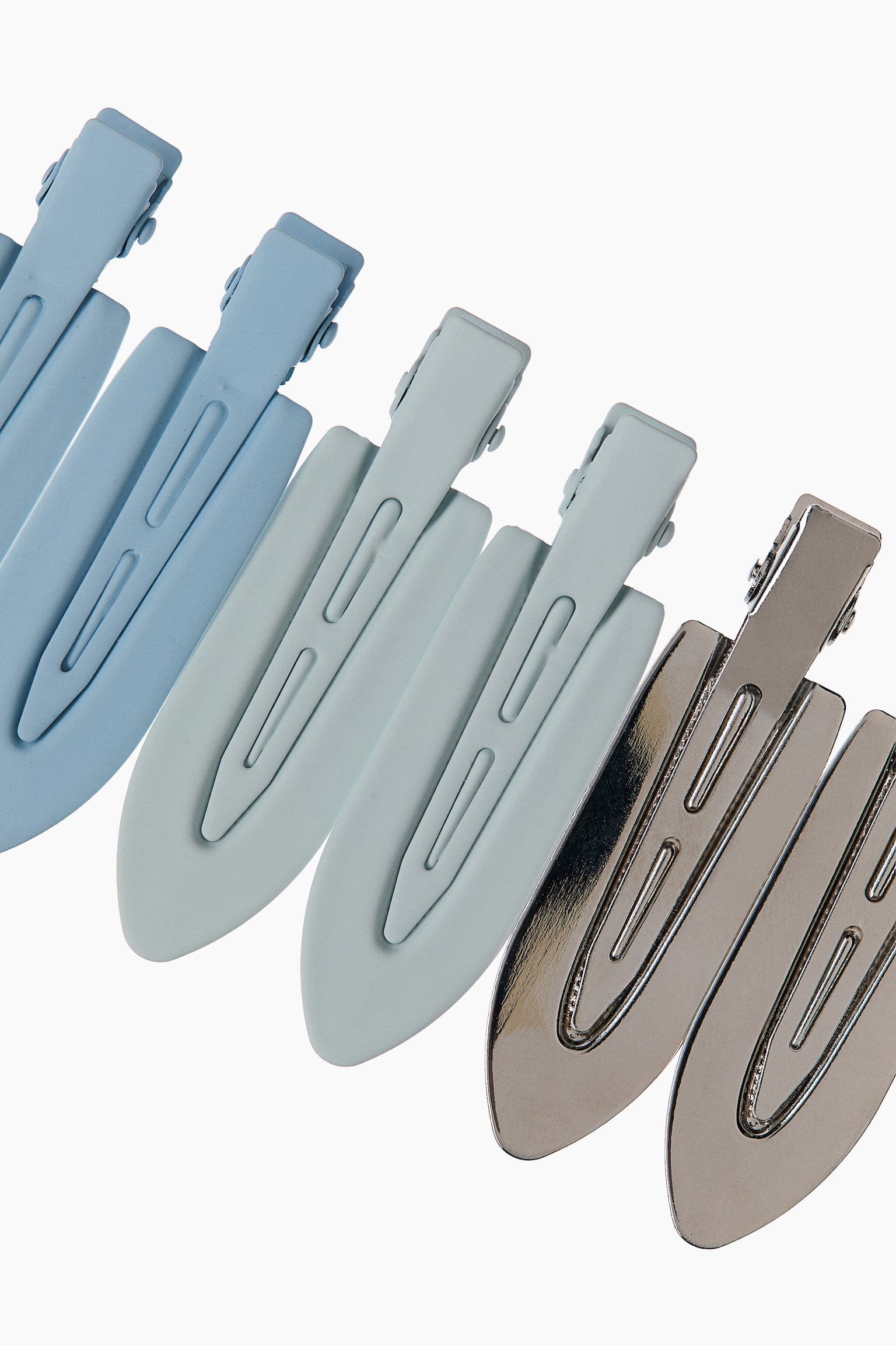 Fermagli per capelli 6 pezzi - Blu polvere/argentato - 2