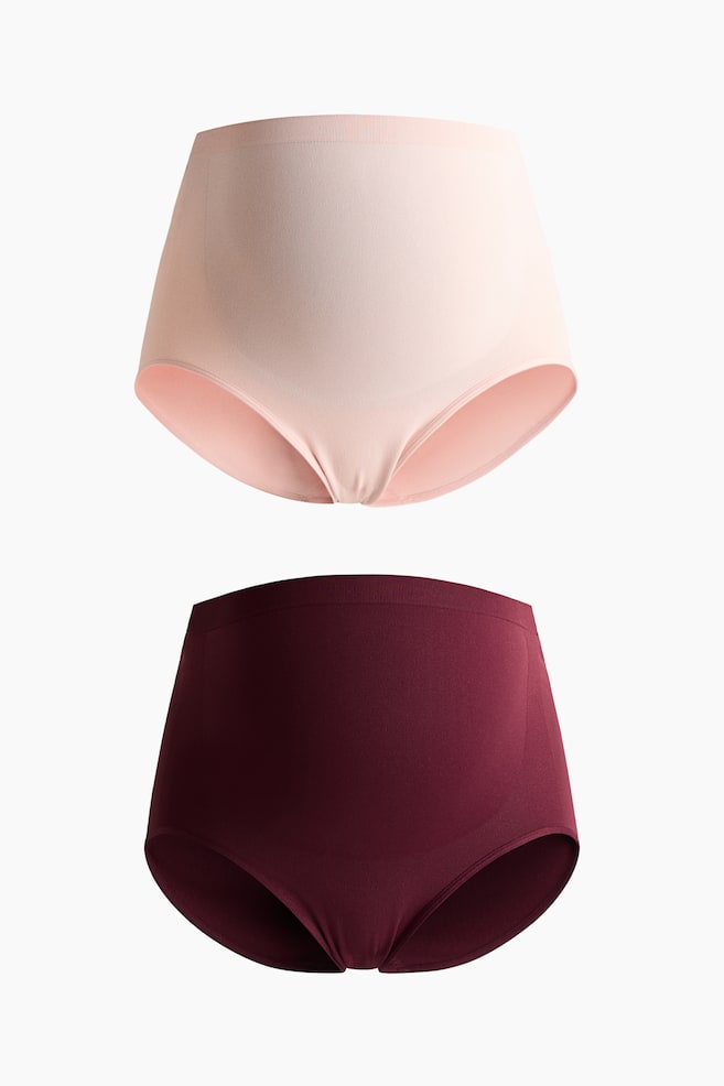 MAMA Lot de 2 culottes de grossesse Seamless - Bordeaux/rose poudré/Grey marl/Black - 1