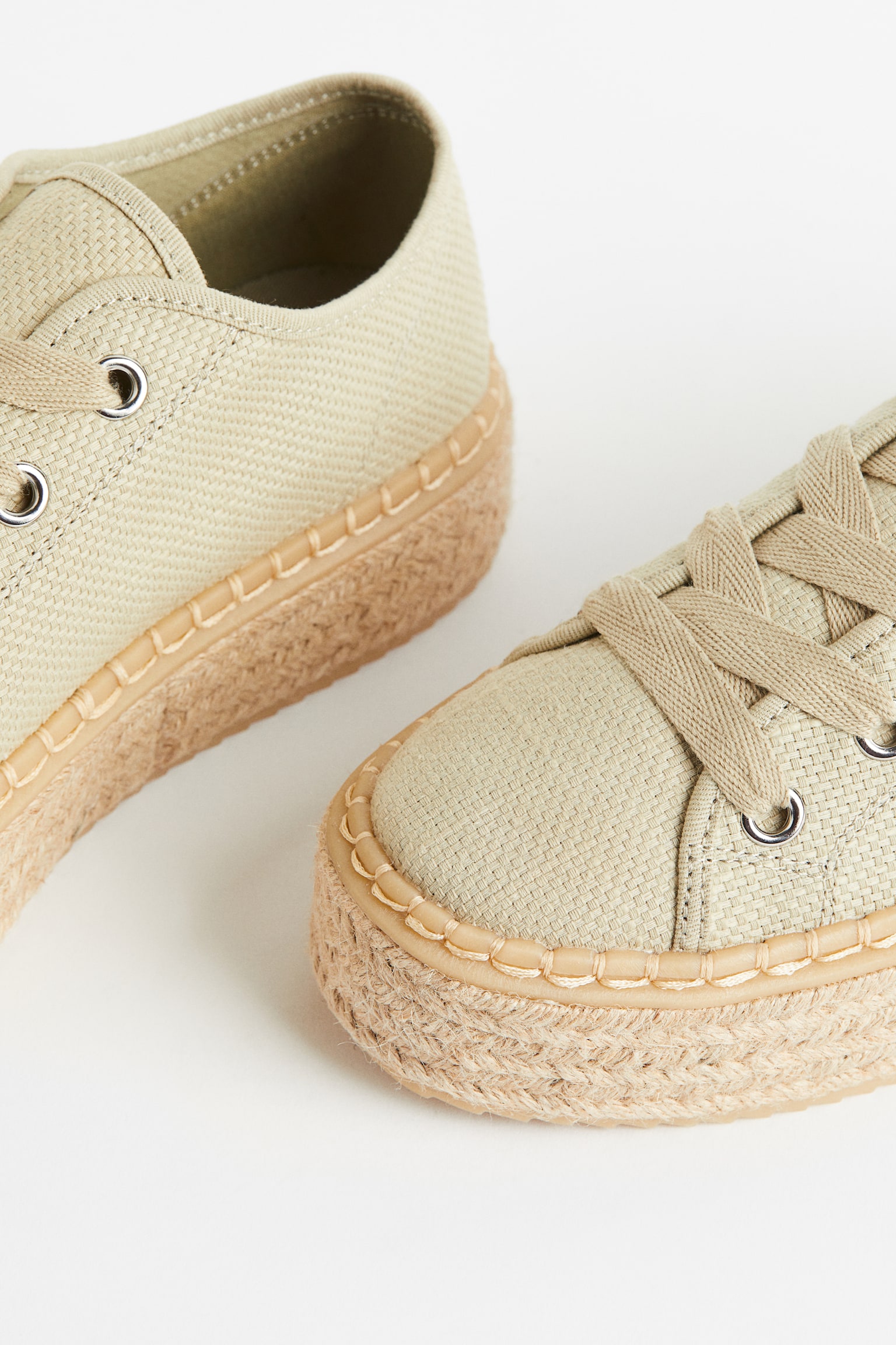 Espadrille Sneakers - Light khaki green/Beige - 2