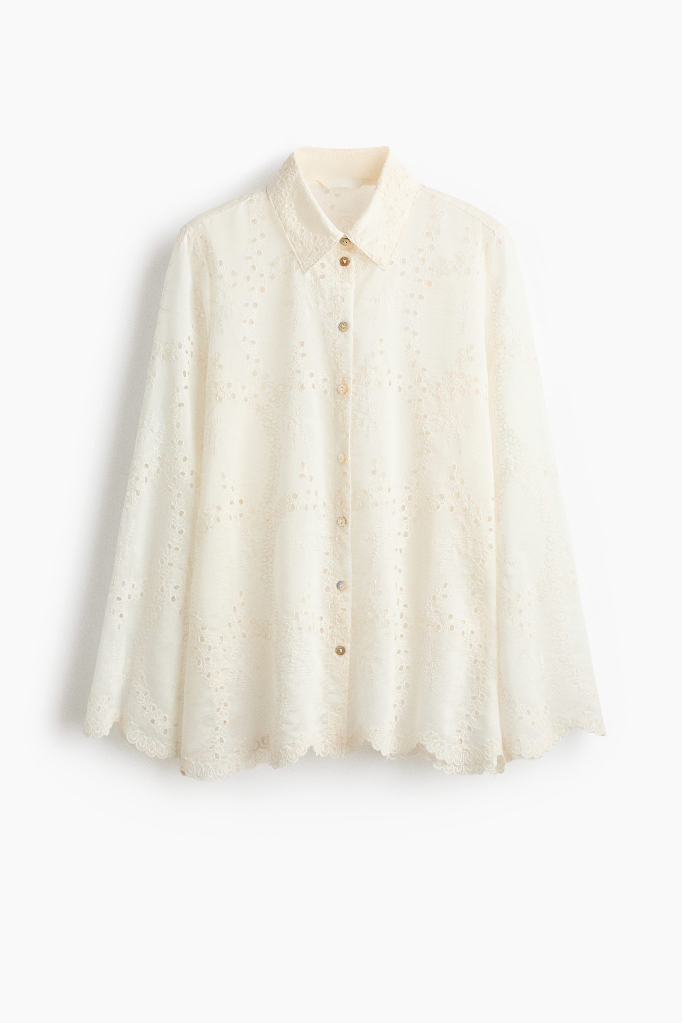 Broderie anglaise shirt - Cream