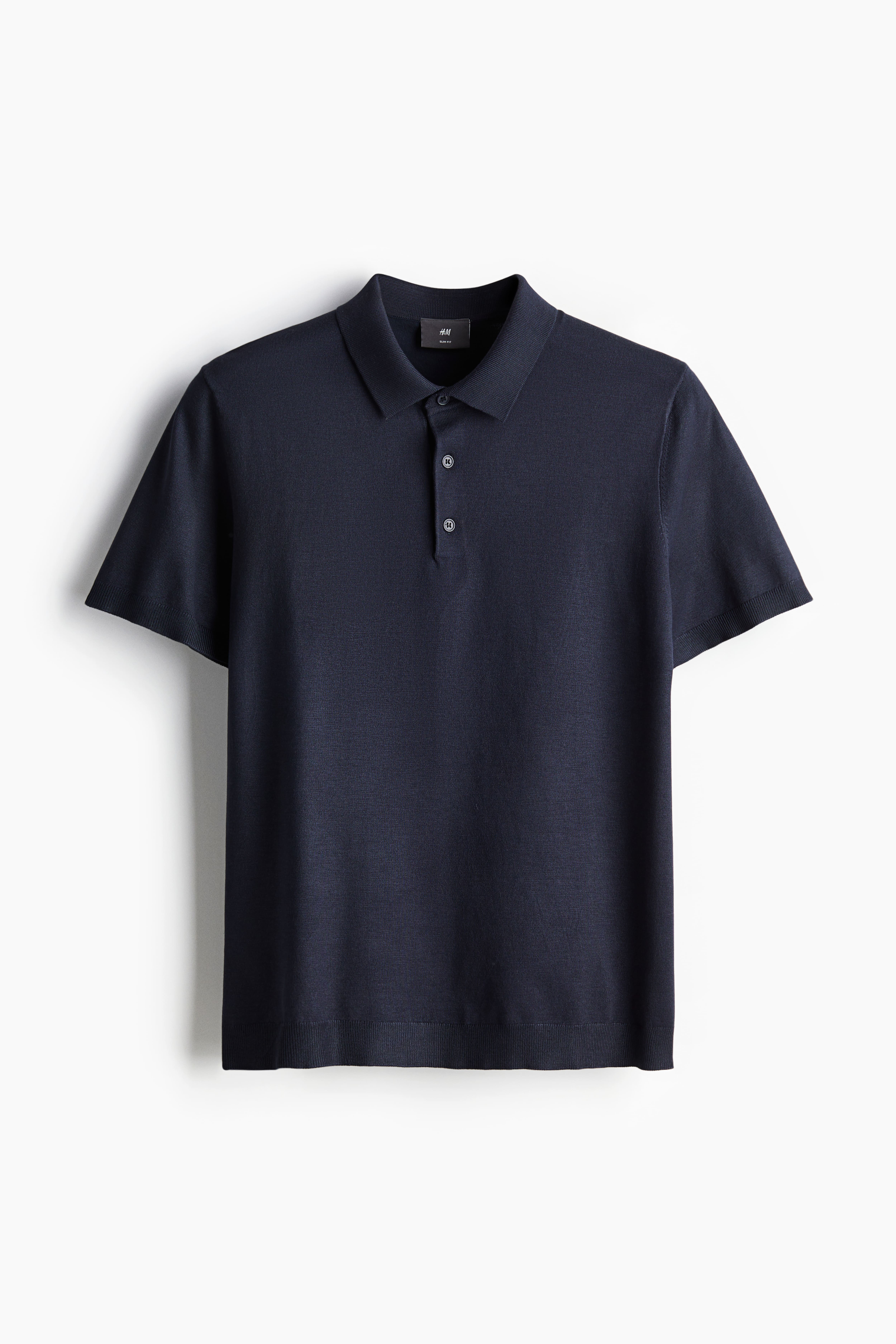 Slim Fit Polo Shirt - Short sleeve - Regular length - Navy blue 