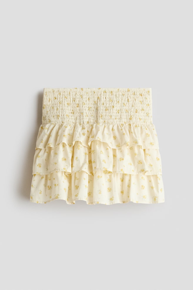 Tiered cotton skirt - Pale yellow/Floral/Pink/Patterned/Blue/Patterned/White - 1
