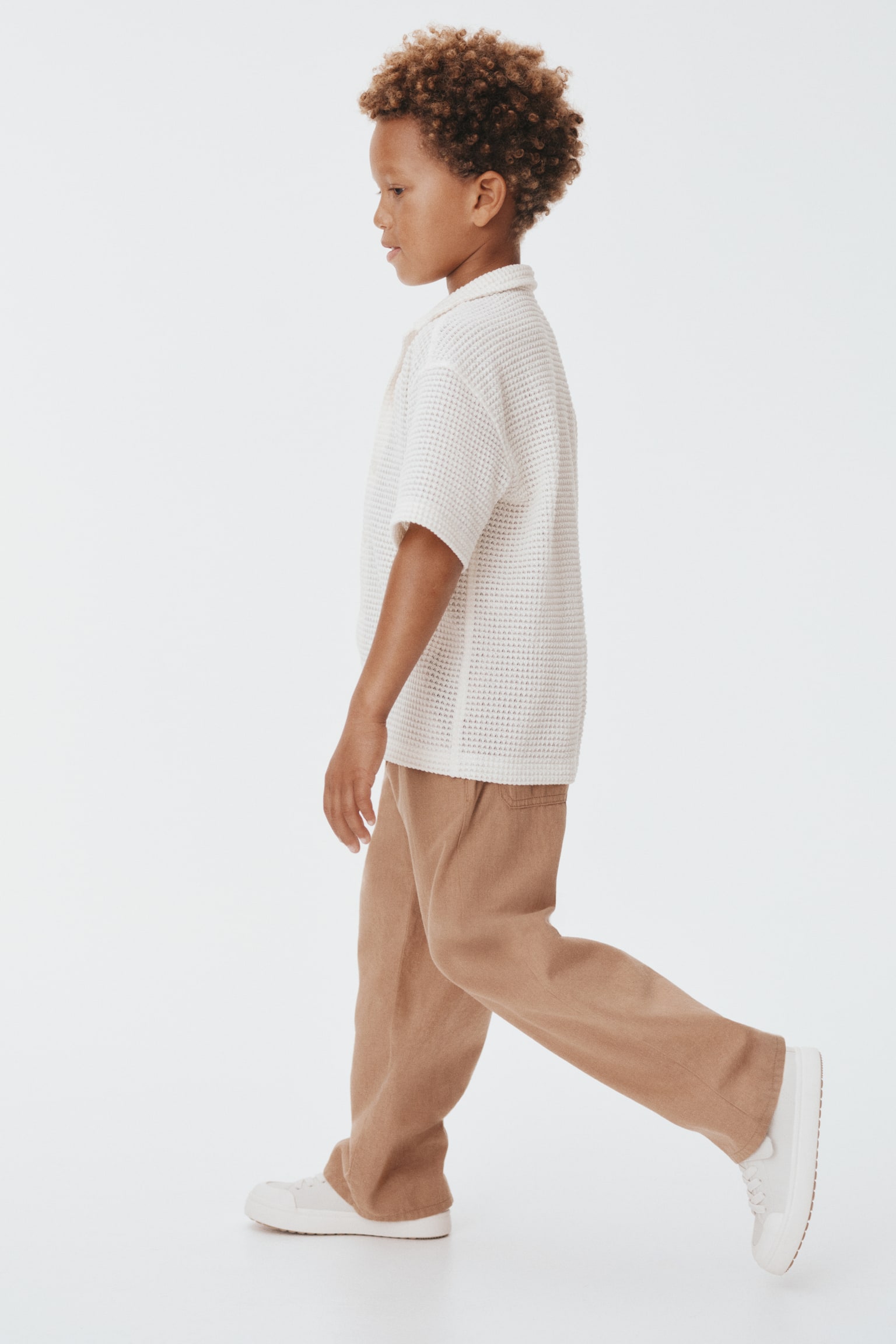 Joggers i hørblanding - Lysebrun - 4