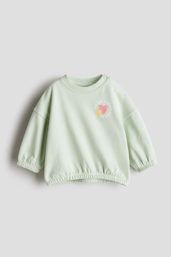 Baskılı Sweatshirt - Açık yeşil/Good Vibes Squad/Şeftali rengi/Ultimate - 1