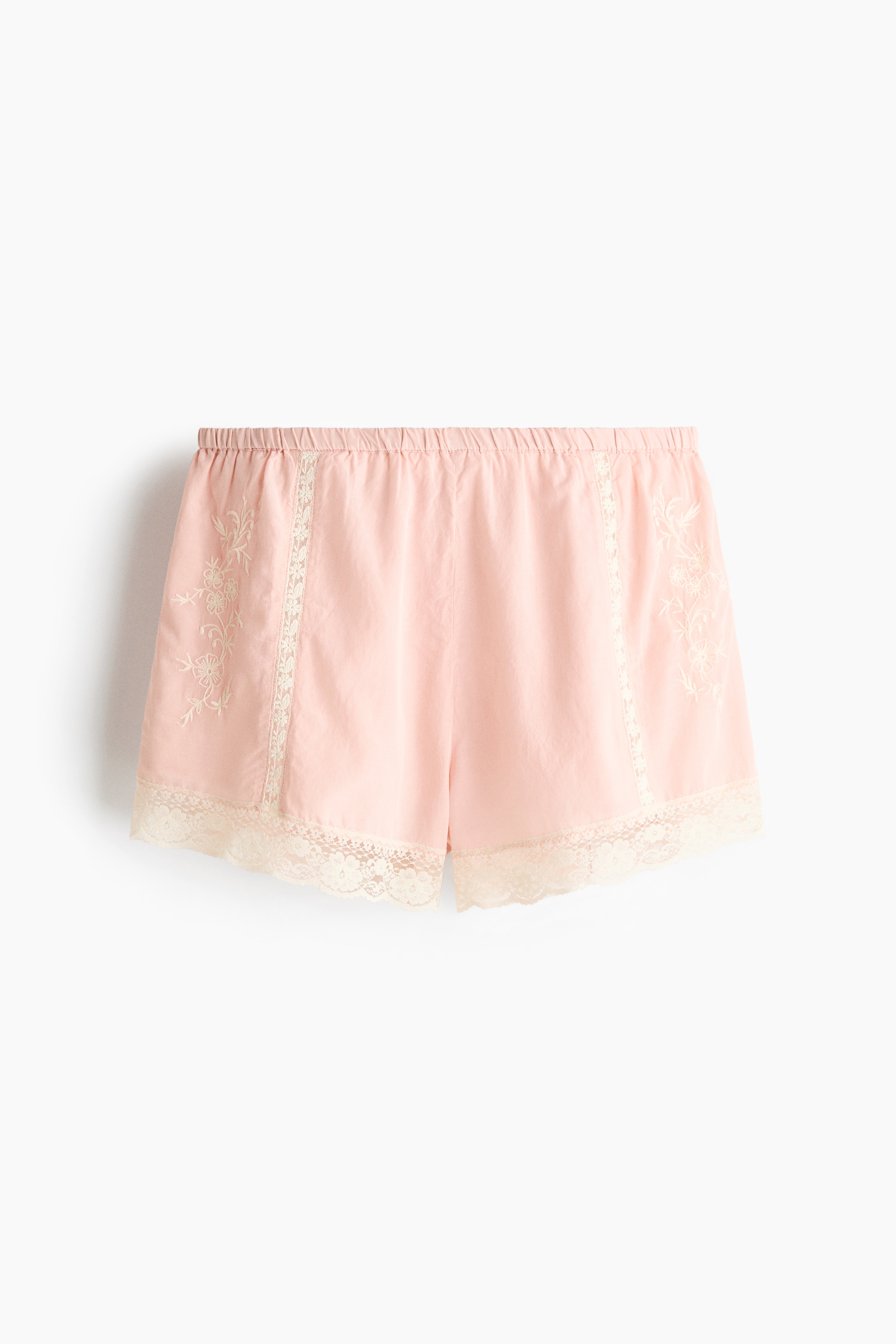 Embroidered viscose-blend shorts
