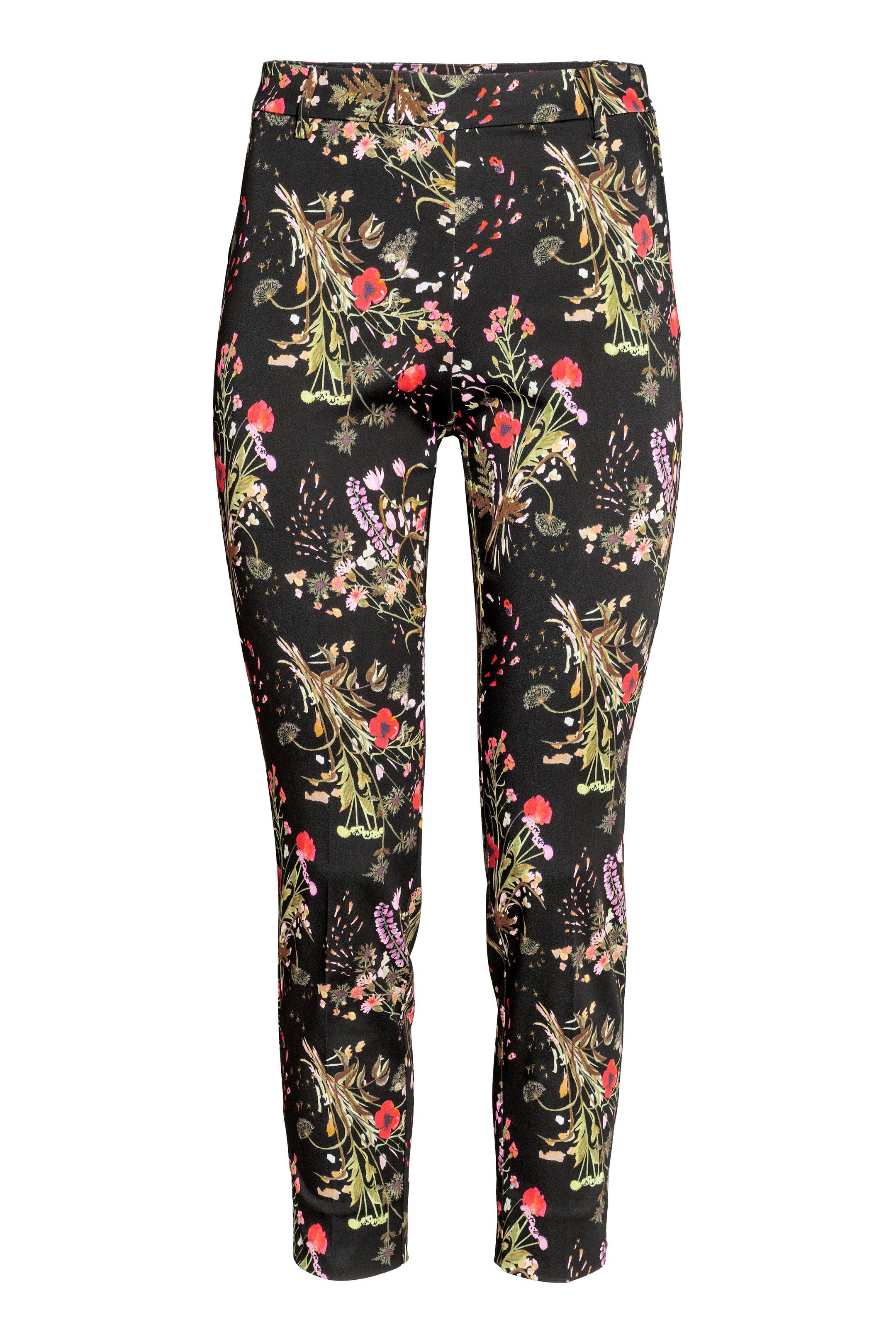 Grotere afbeelding bekijken: Pantalon - Zwart/bloemen - DAMES | H&M NL 1