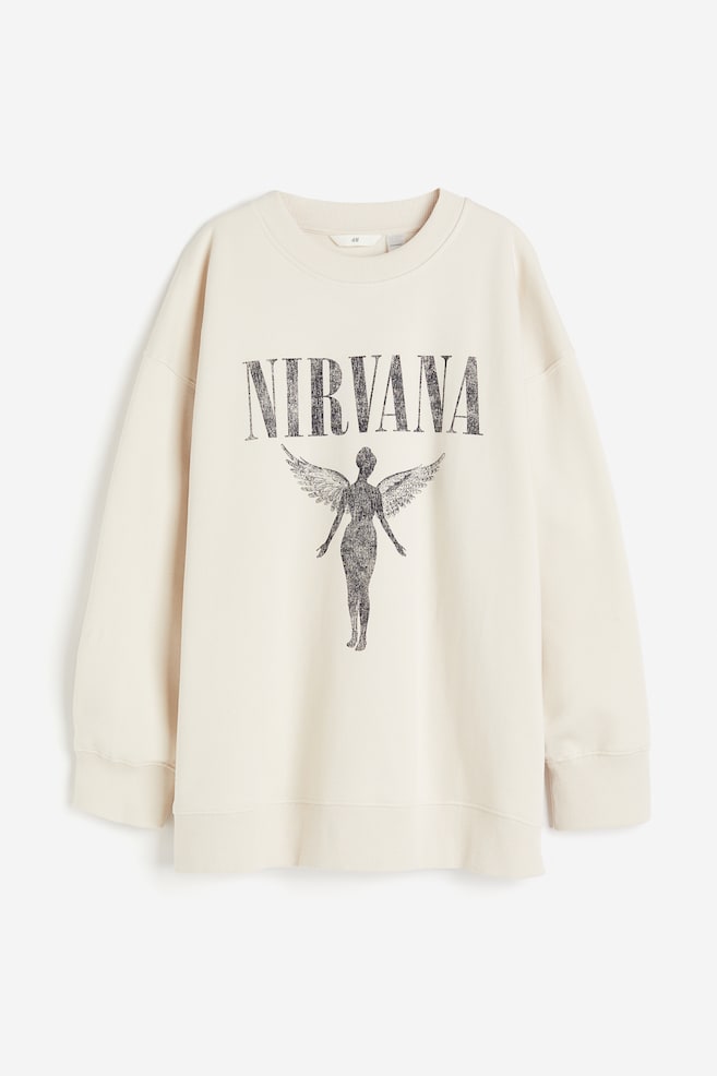 Oversized sweatshirt - Creme/Nirvana/Gråmeleret/Oxford University/Klar blå/Giants/Marineblå/Yale University - 2