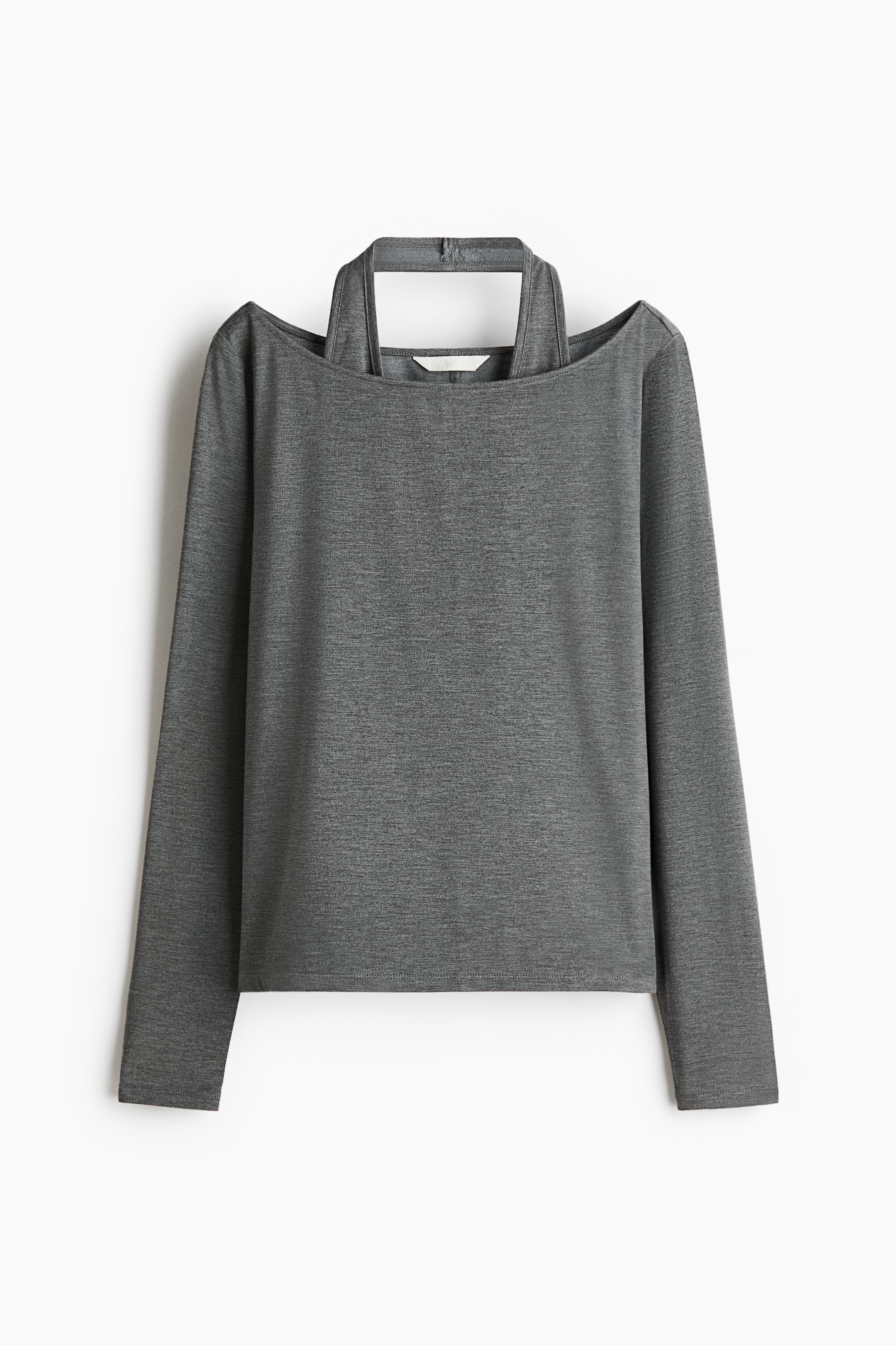 レイヤードトップス - グレーメランジ/ブラック/ダークレッド