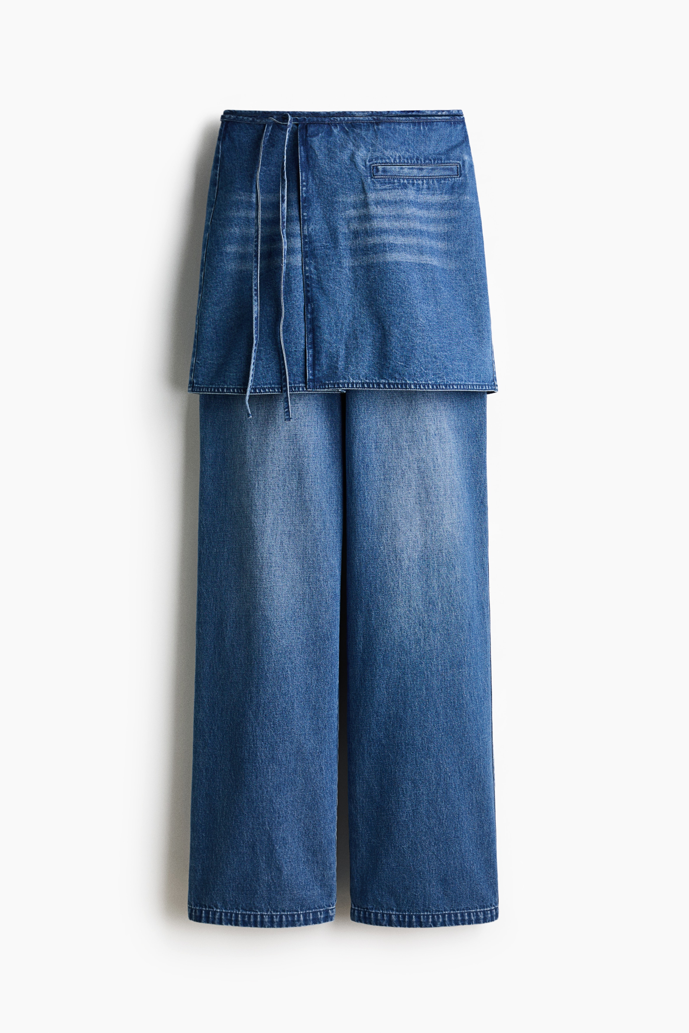 Skirt-layered trousers - Denim blue/Light denim blue/Black/Navy blue