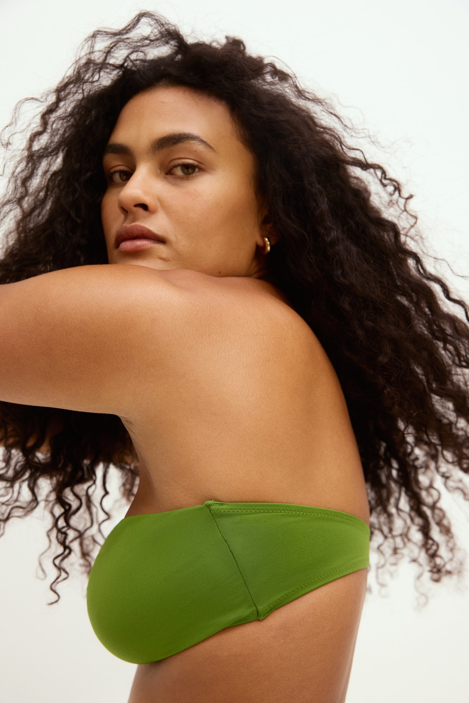 Padded Bandeau Bikini Top - Green/White/White/Zebra print - 4