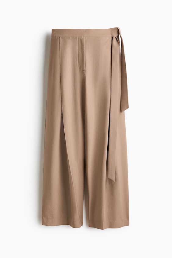 Женские брюки H&M Tie-Detail Twill Pants