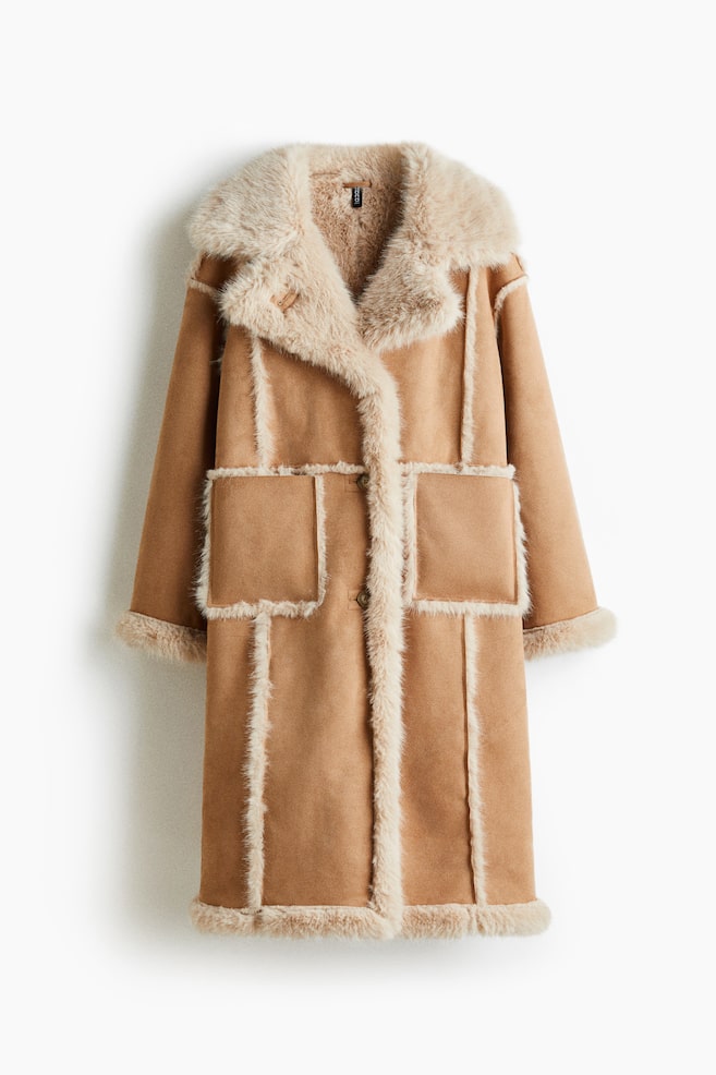 Manteau à fermeture droite - Beige - 1