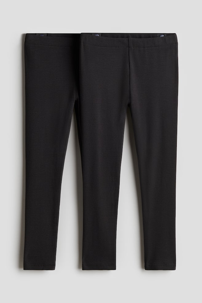 Lot de 2 leggings côtelés - Gris foncé - 1