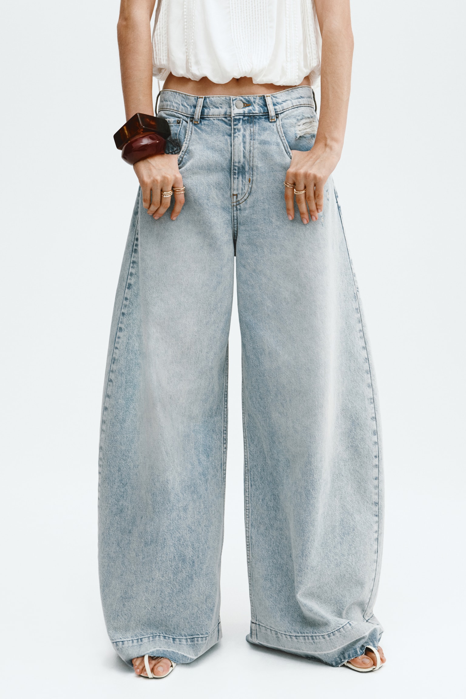 Wide-leg jeans - Light denim blue - 6