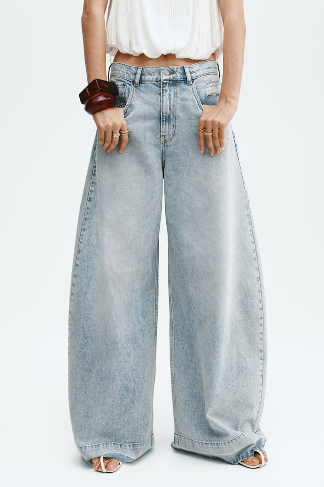 Wide-leg jeans - Blu denim chiaro - 6