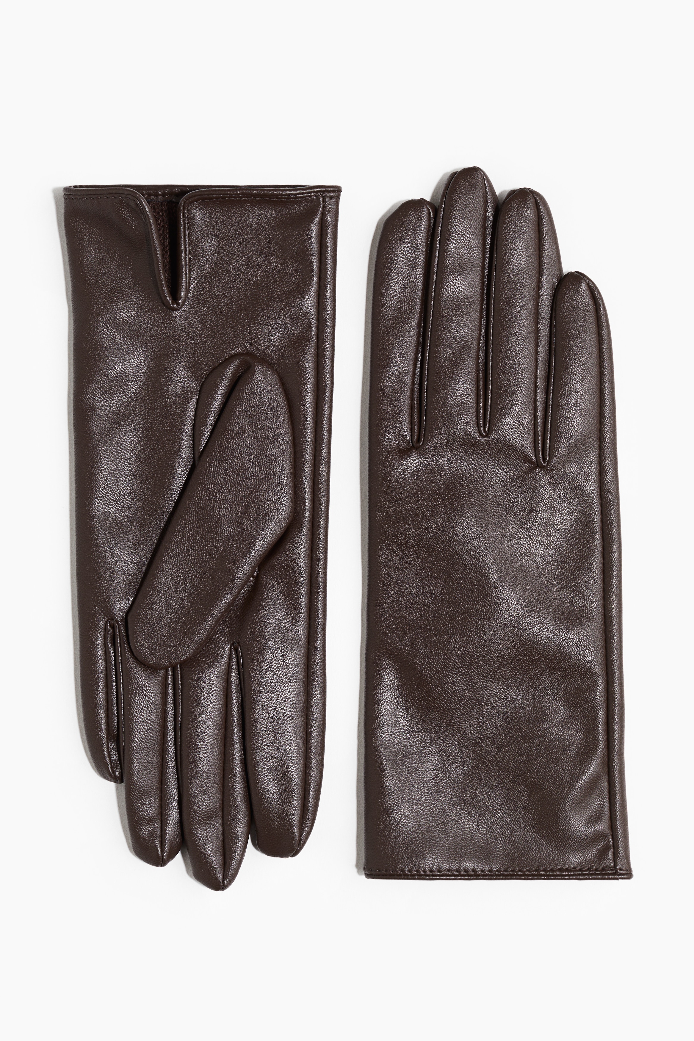 Coated gloves - Dark brown/Burgundy