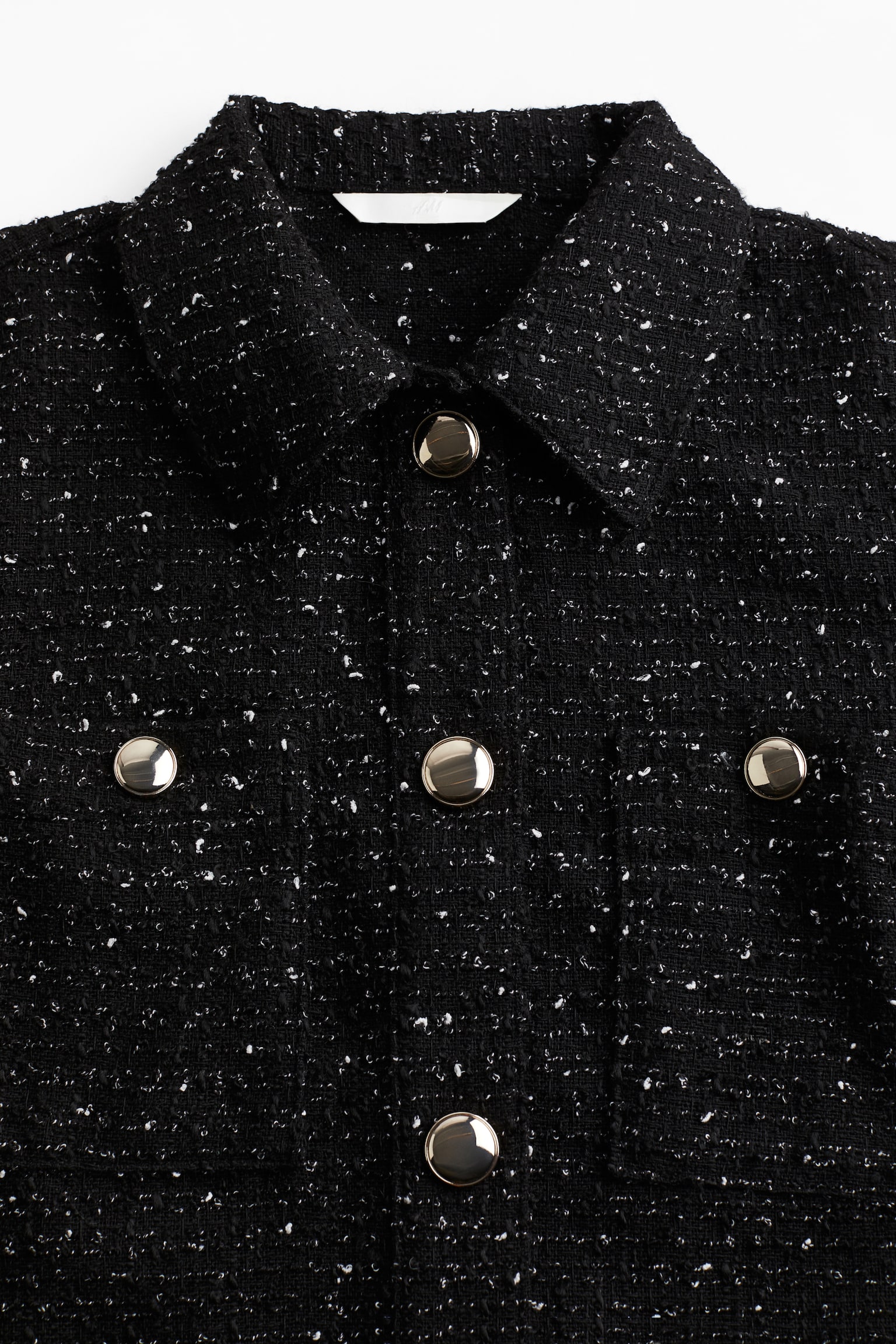 Bouclé shirt - Black - 5