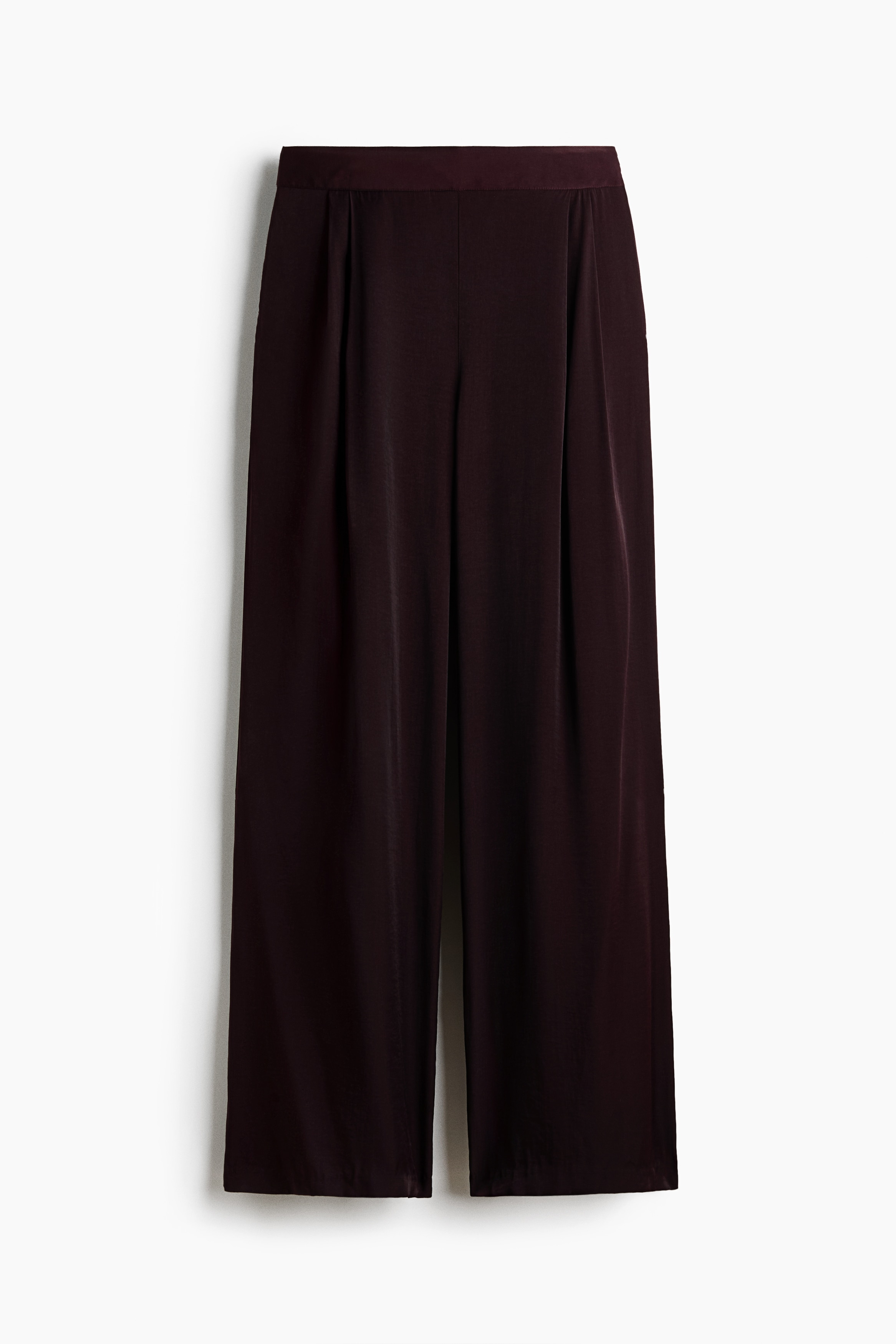 Pleated viscose-blend trousers - Burgundy