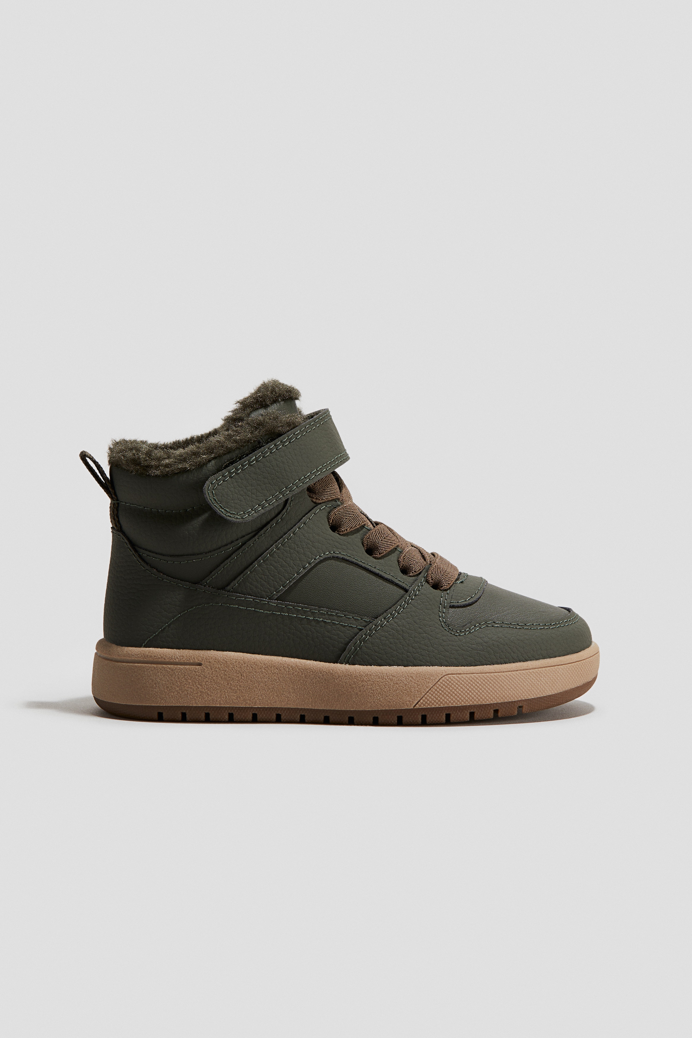 Boys - Dark khaki green Warm-lined trainers - Size: 12  - H&M