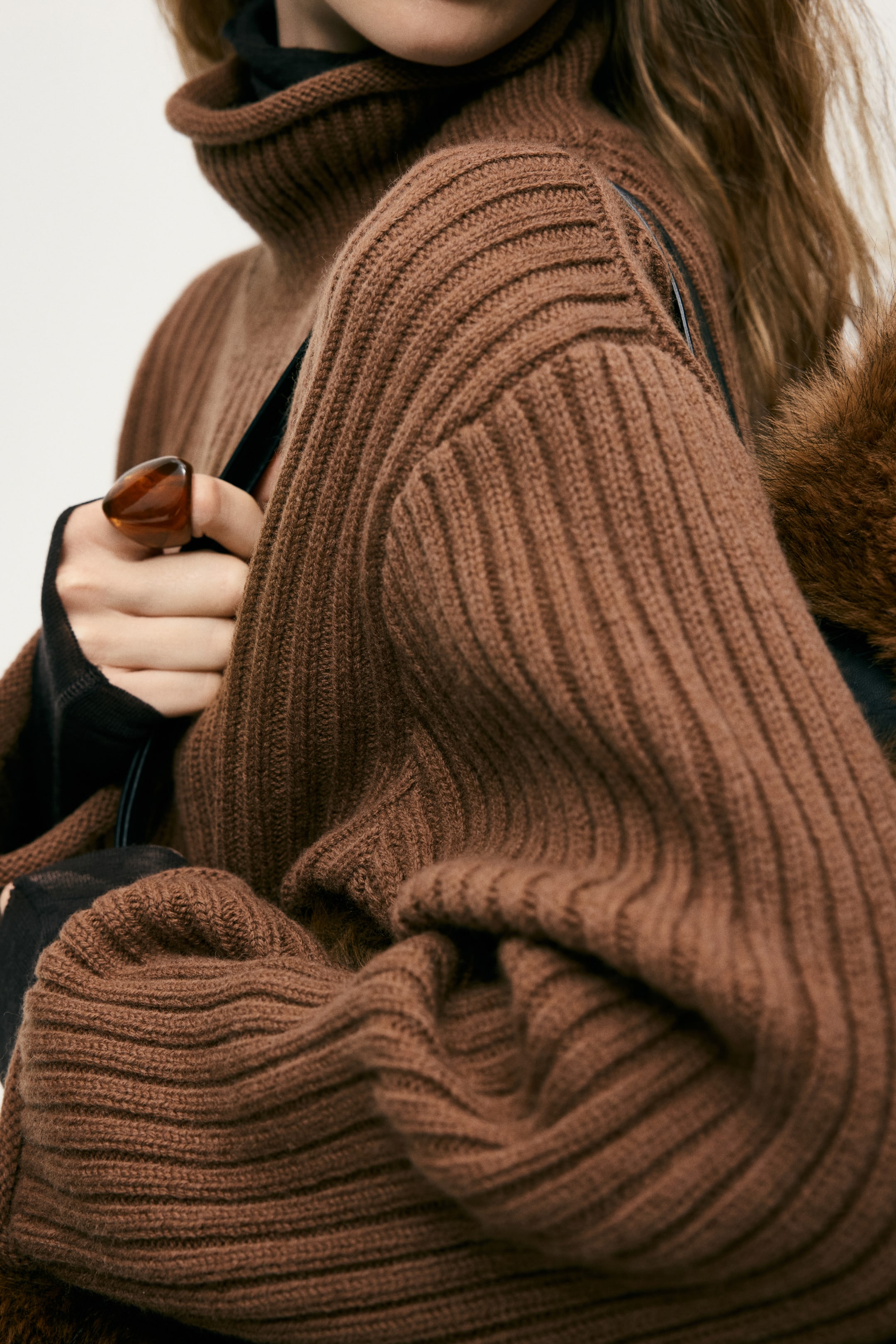 View larger image: Rib-knit wool jumper - Brown - Ladies | H&M 4