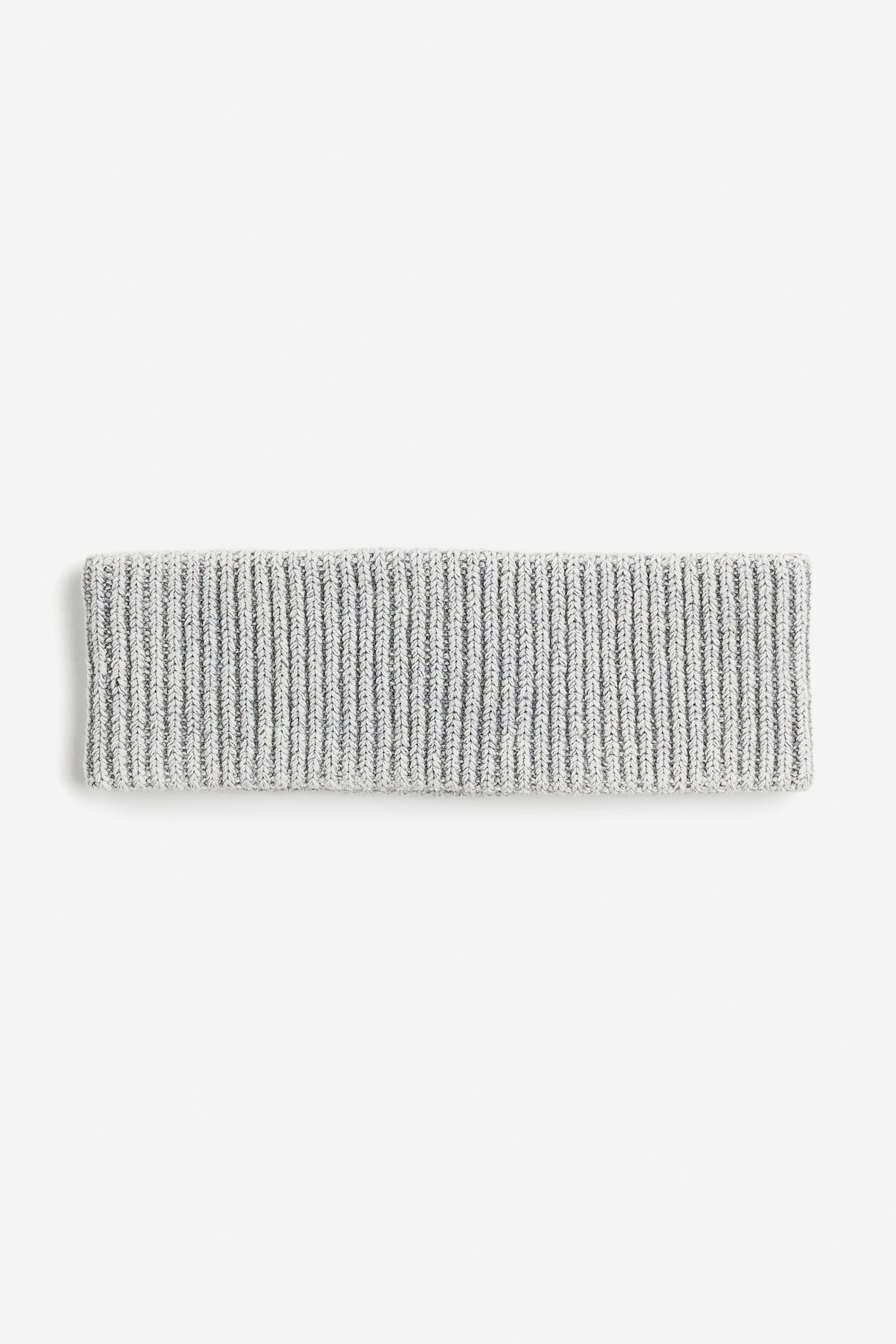 Rib-knit headband - Light grey - 1