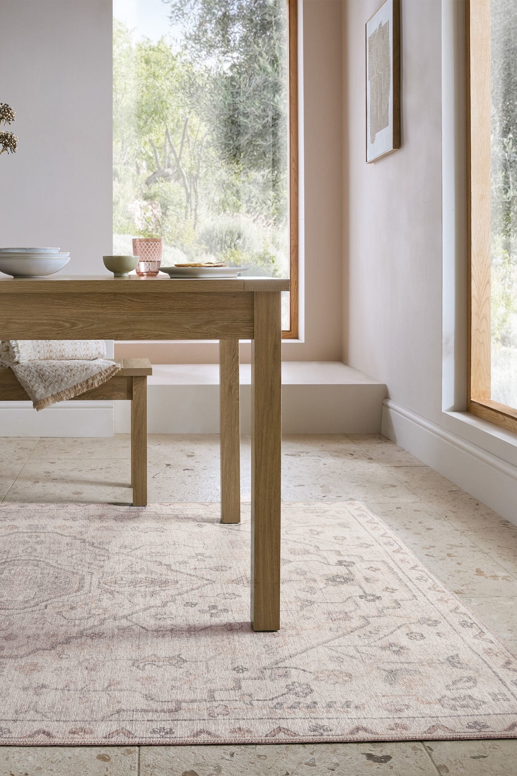 Tapis Traditionnel Lavable Teo - Naturel