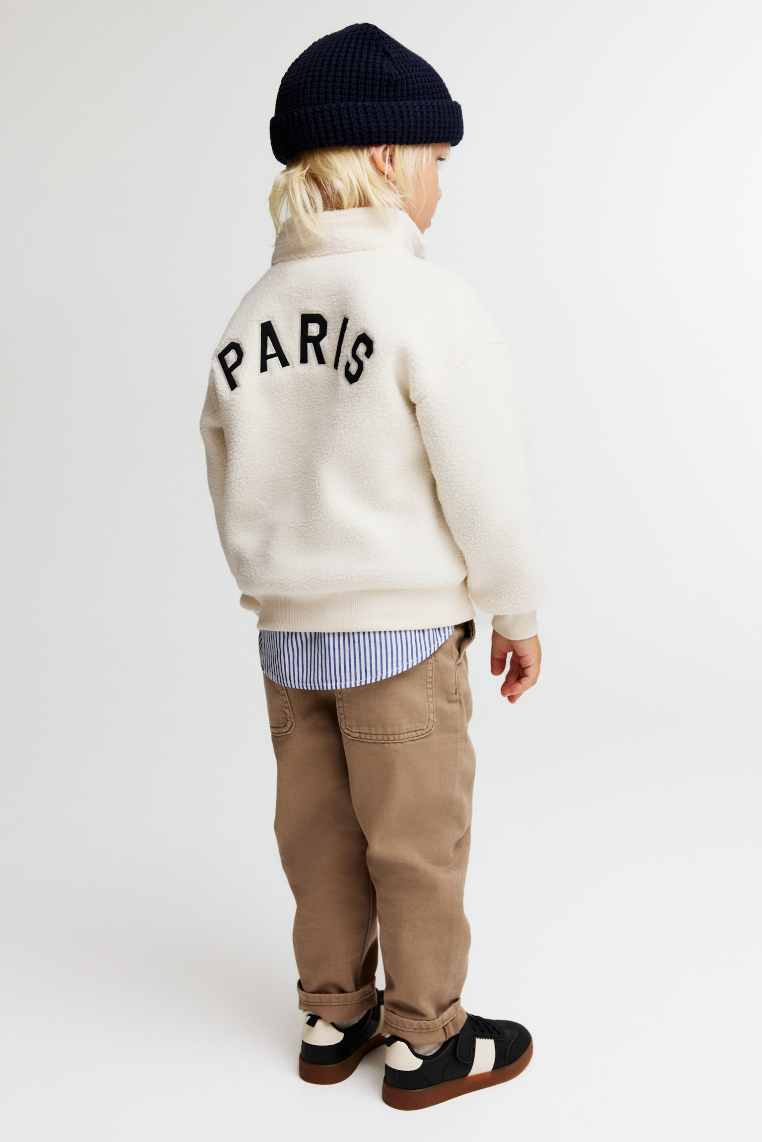 Pantalón en sarga lavada de algodón - Beige/Gris - 6