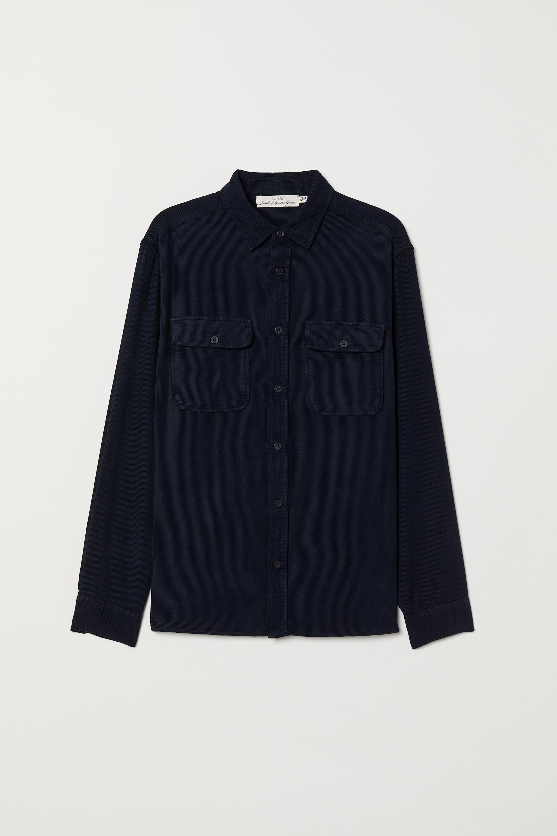 View larger image: Corduroy shirt - Dark blue - Men | H&M 1