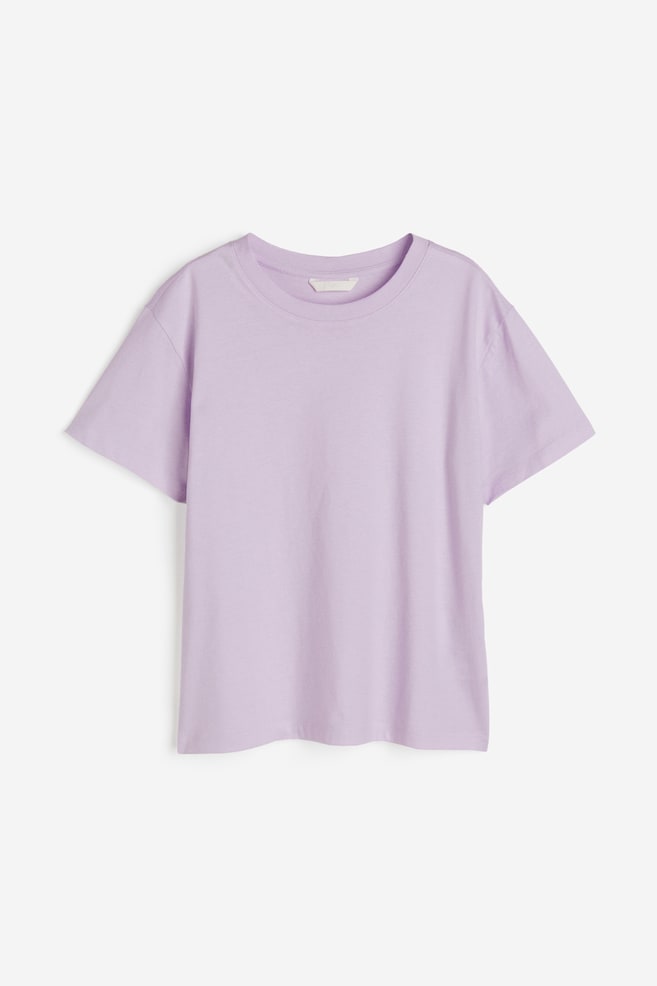 T-Shirt aus Baumwolle - Flieder/Weiß/Schwarz/Hellrosa/Creme/Mintgrün gestreift/Hellblau - 2
