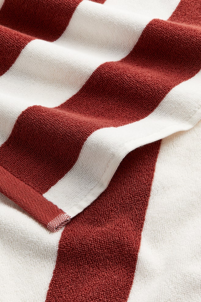 Bath towel - Rust red/Striped/Beige/Striped/Green/Striped/Black/Striped - 4