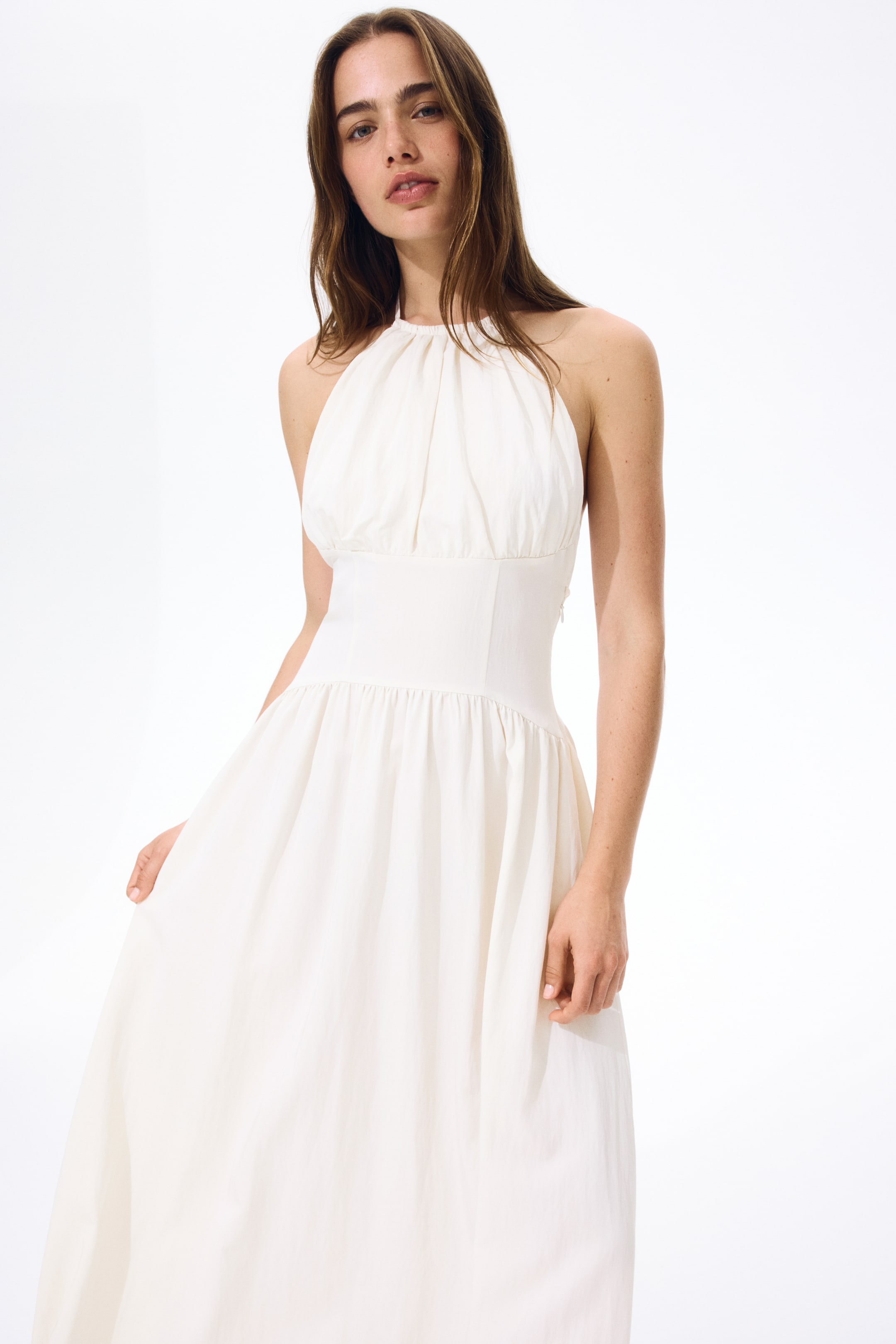 Ruched Halterneck Dress