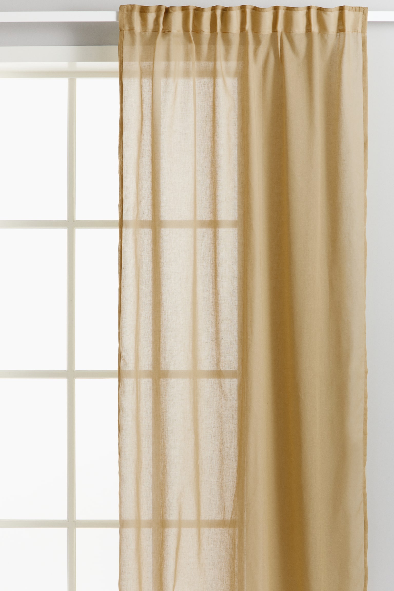 2-pack airy multiway curtains - Yellow/Light brick red/Mole - 1