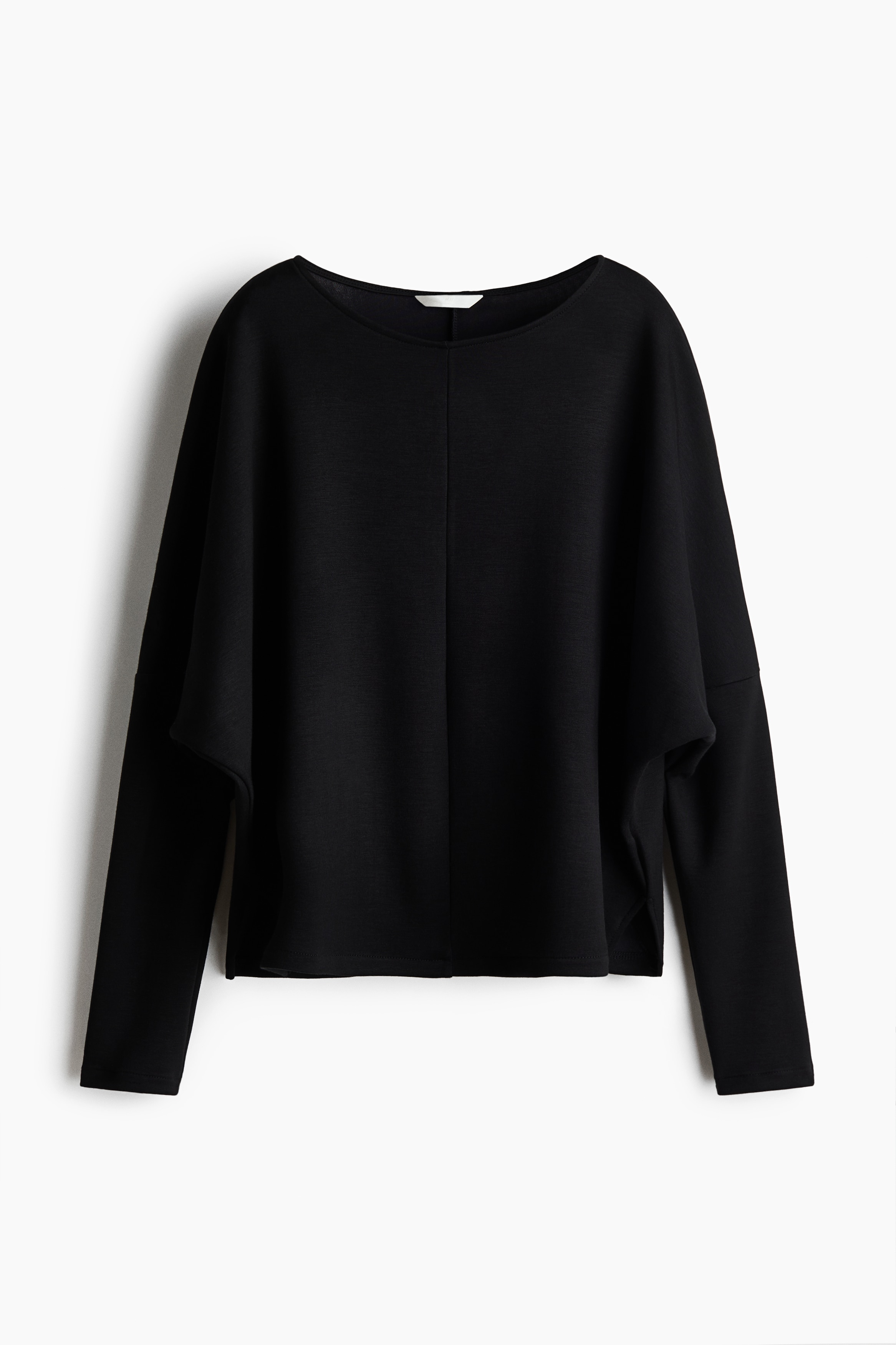 Batwing-Sleeved Scuba Sweatshirt - Black