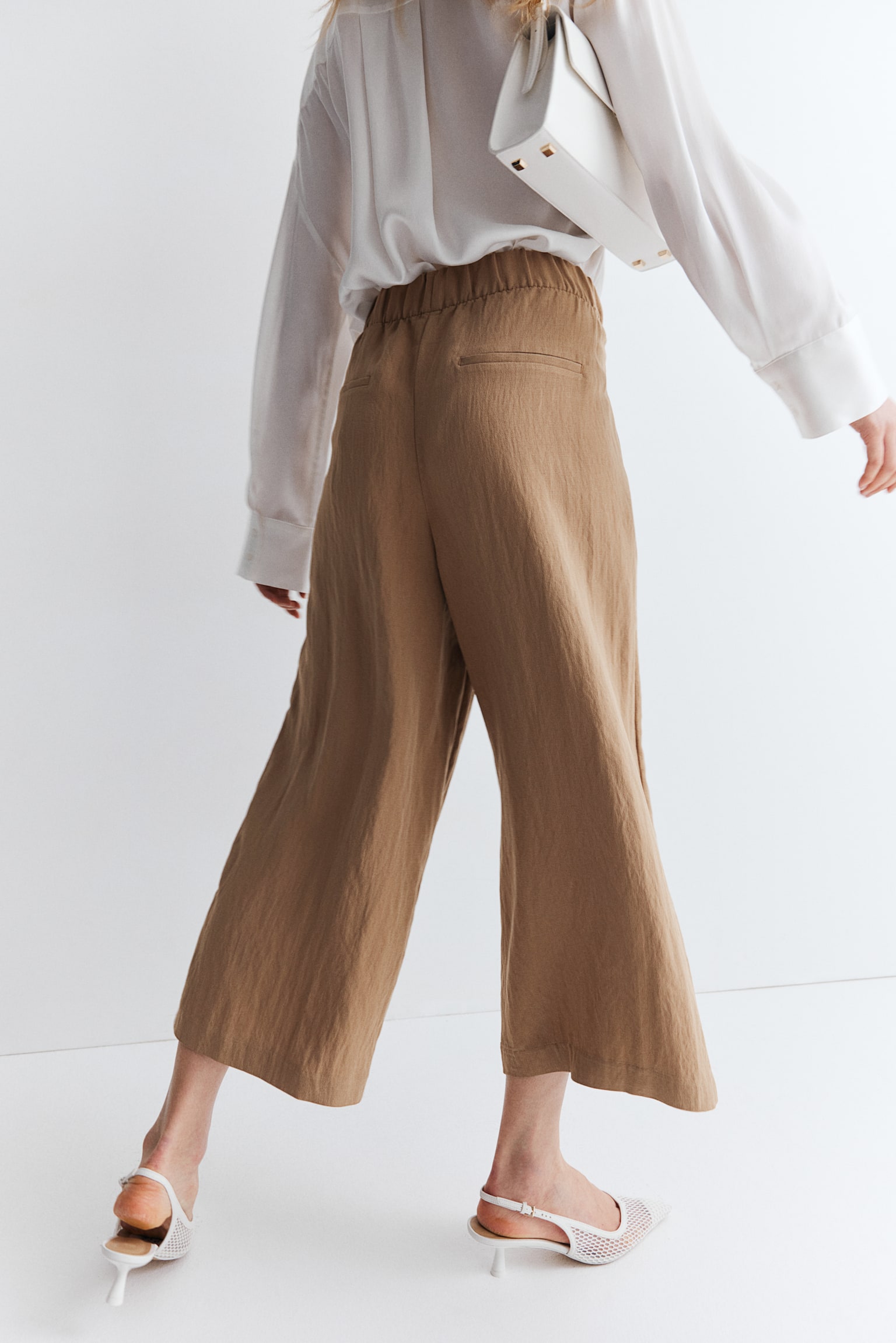 Pull On Culottes - Dark beige/Navy blue/Black/Dark khaki green/White/White/Pinstripe/Light beige - 3