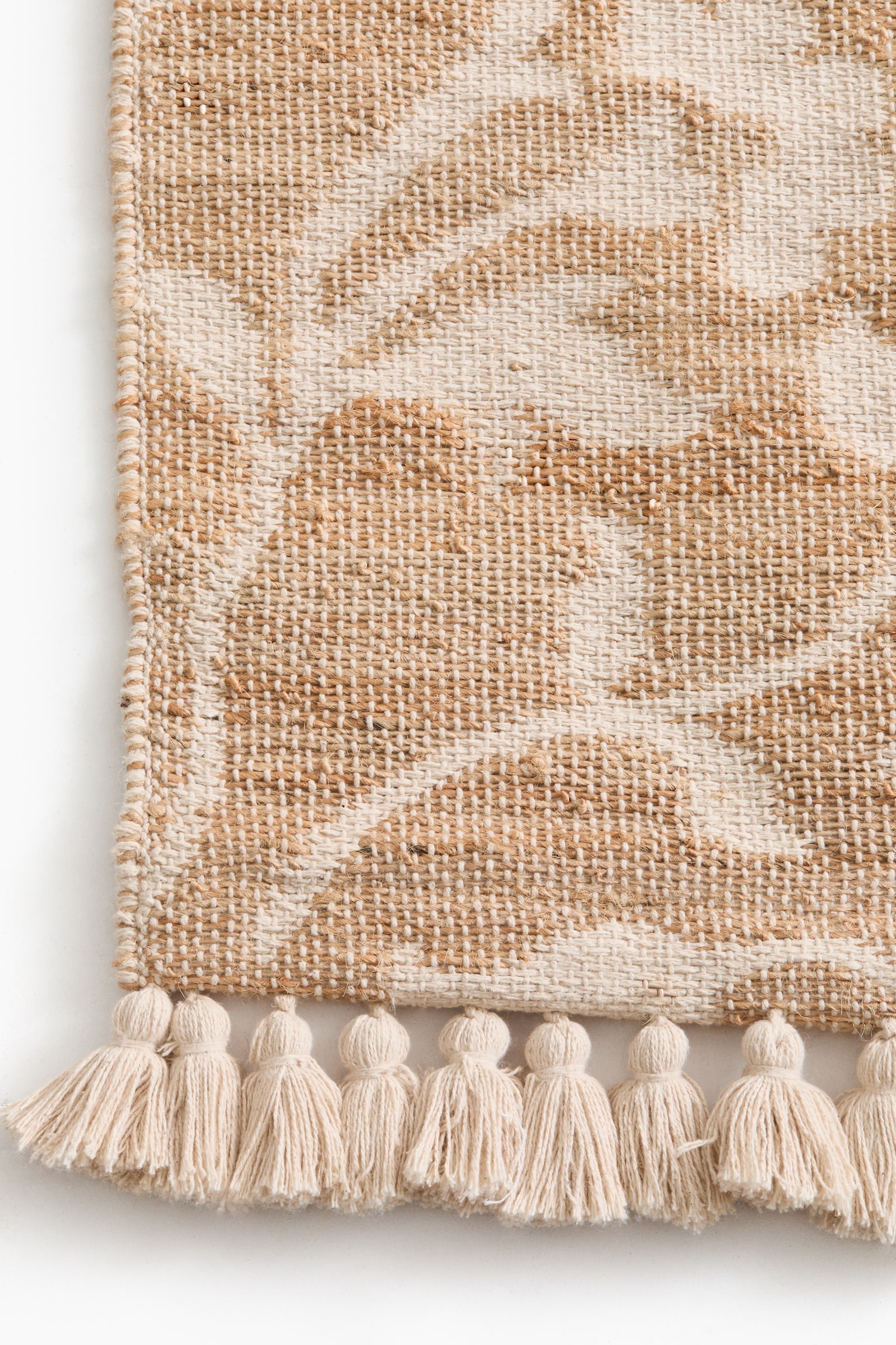 Floral jute-blend rug - בז‘ בהיר/פרחוני - 2