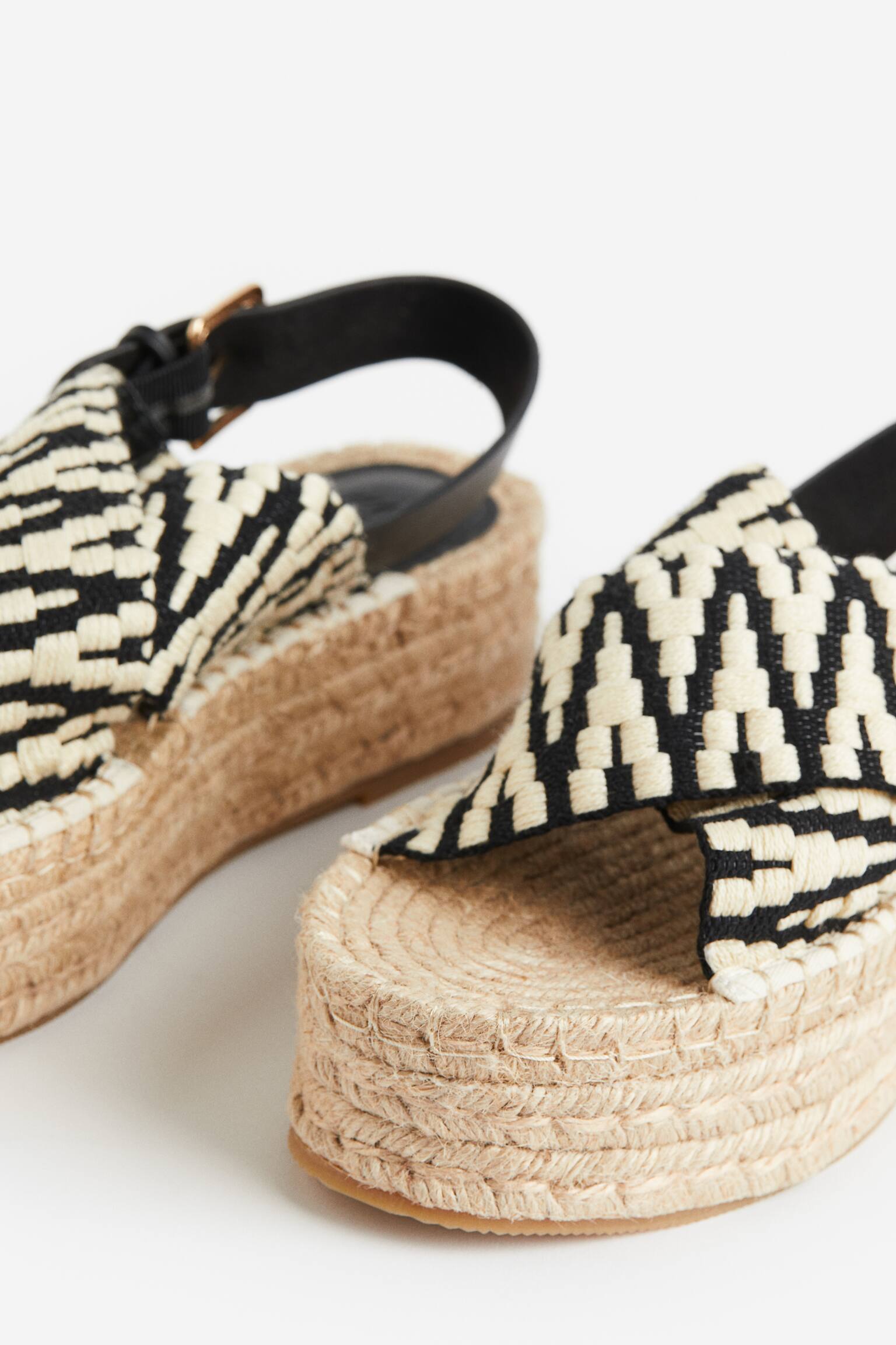 Platform Espadrilles - Black/Pattern - 3