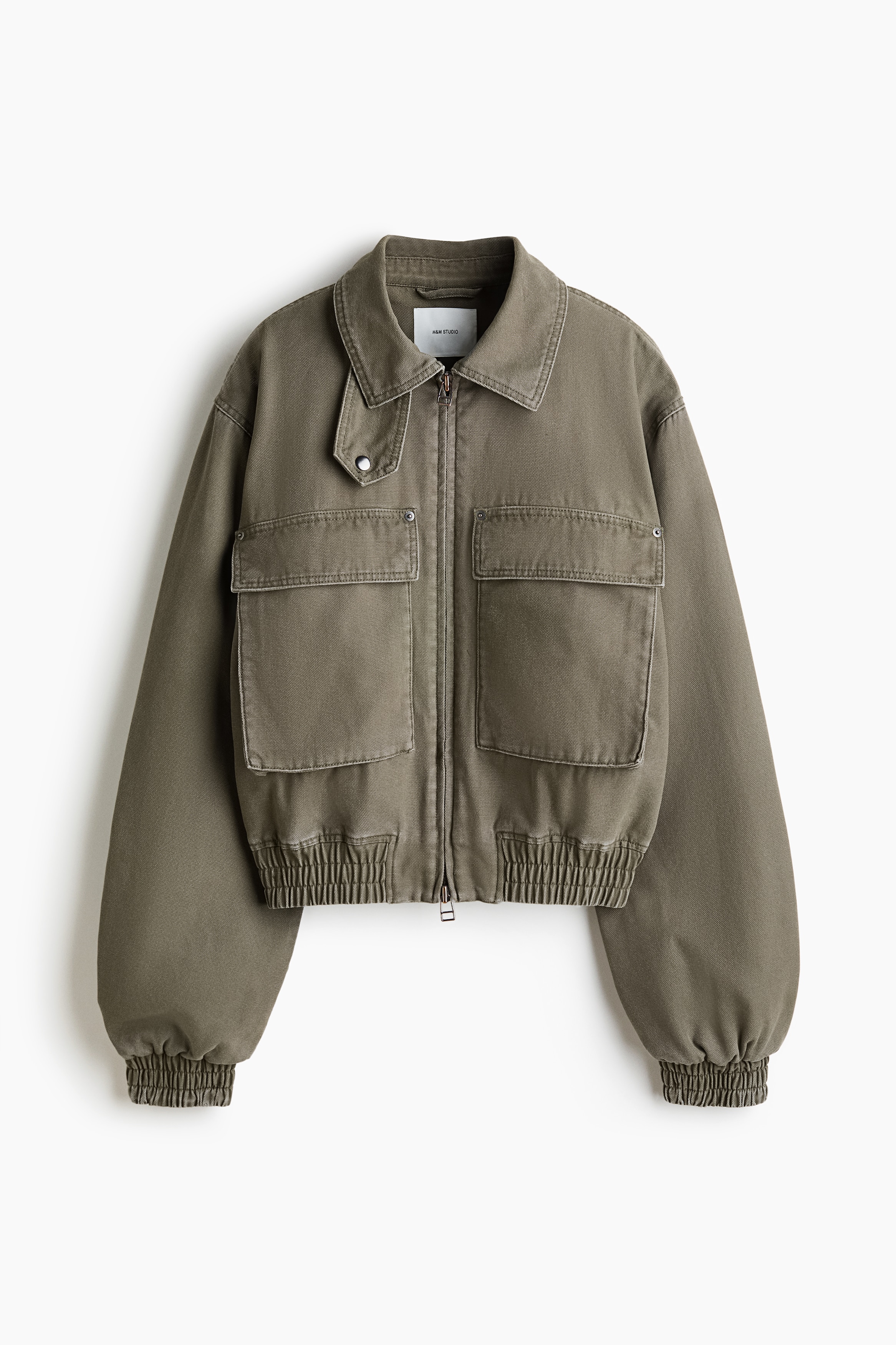 Padded canvas jacket - Khaki green
